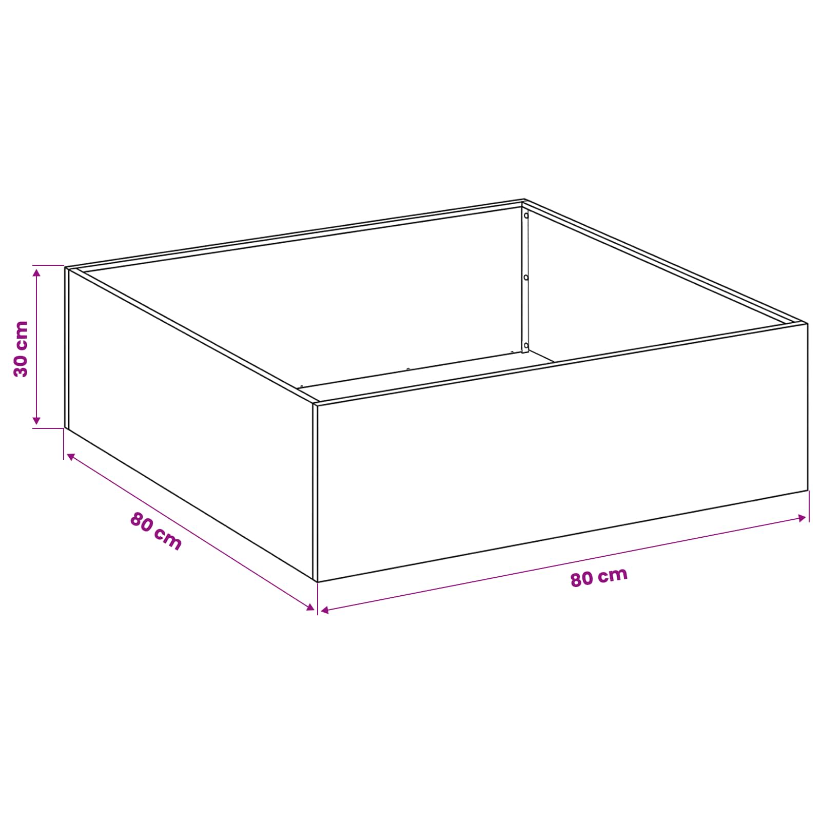Vaso da giardino Argento 80 x 80 x 30 cm Acciaio Inox