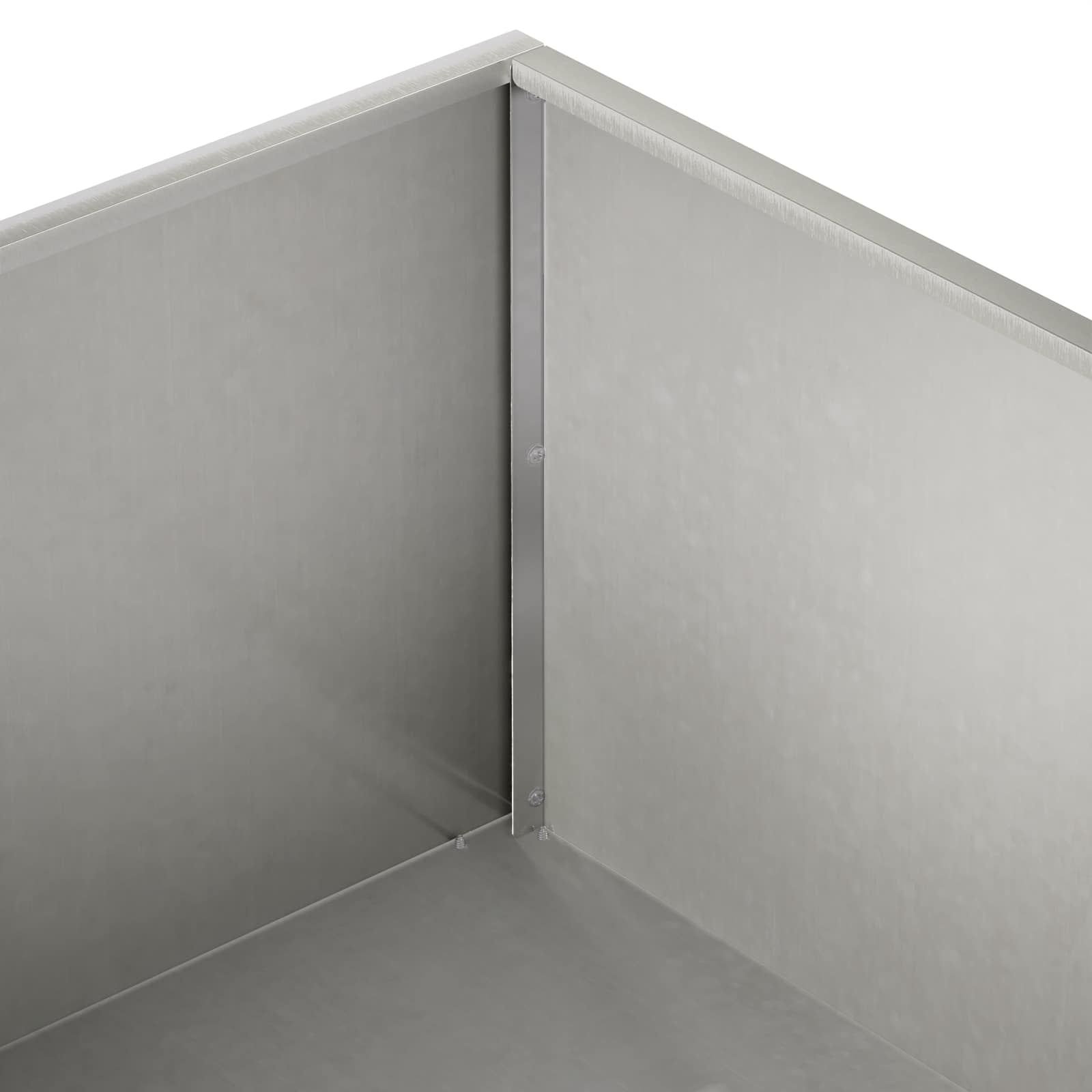 Vaso da giardino 2 pz Argento 80 x 80 x 30 cm Acciaio Inox