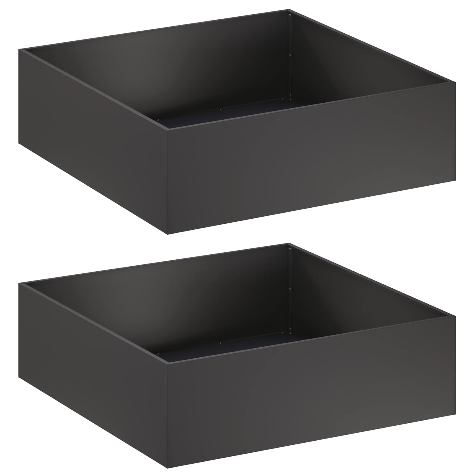 Vaso da giardino 2 pz Nero 100 x 100 x 30 cm