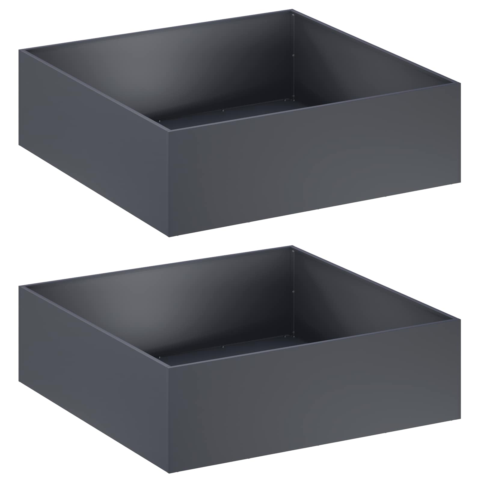 Vaso da giardino 2 pz Antracite 100 x 100 x 30 cm
