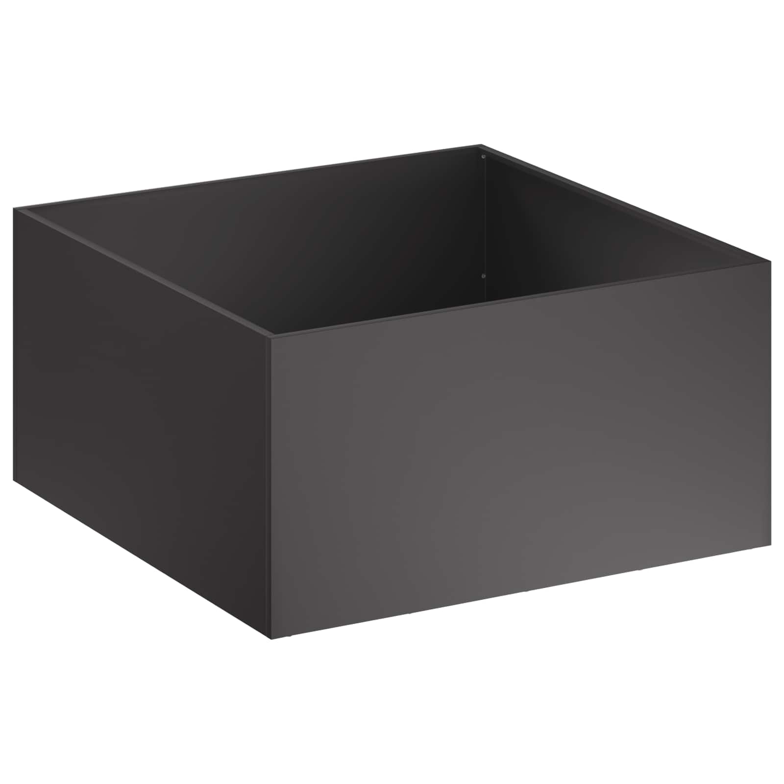 Vaso da giardino Nero 60 x 60 x 40 cm Acciaio laminato a freddo