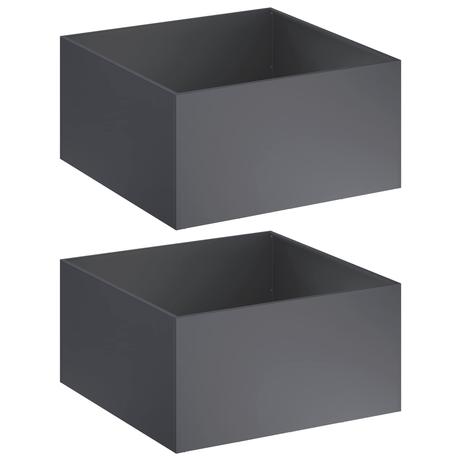 Vaso da giardino 2 pz Antracite 60 x 60 x 40 cm
