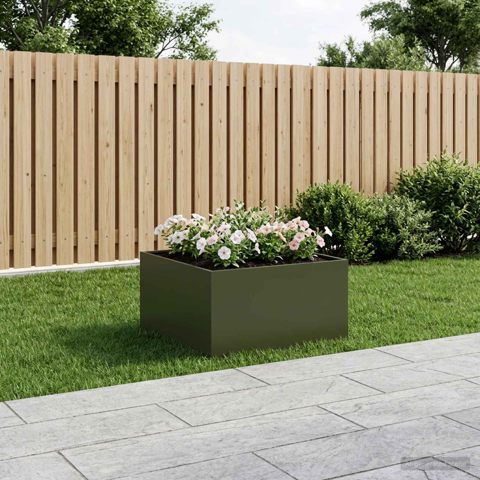 Vaso da giardino Verde Oliva 60 x 60 x 40 cm