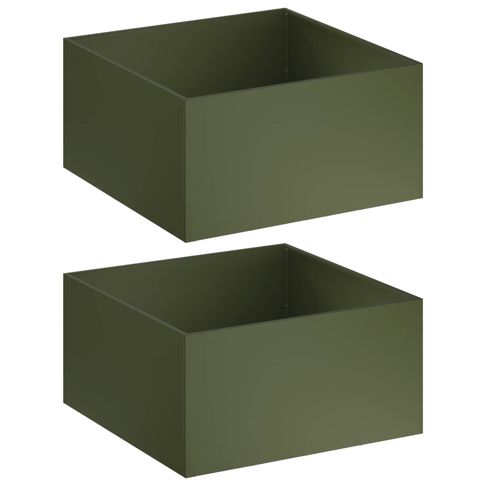 Vaso da giardino 2 pz Verde Oliva 60 x 60 x 40 cm