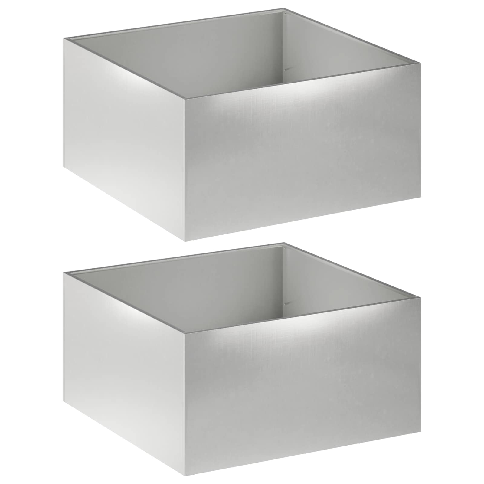 Vaso da giardino 2 pz Argento 60 x 60 x 40 cm Acciaio Inox