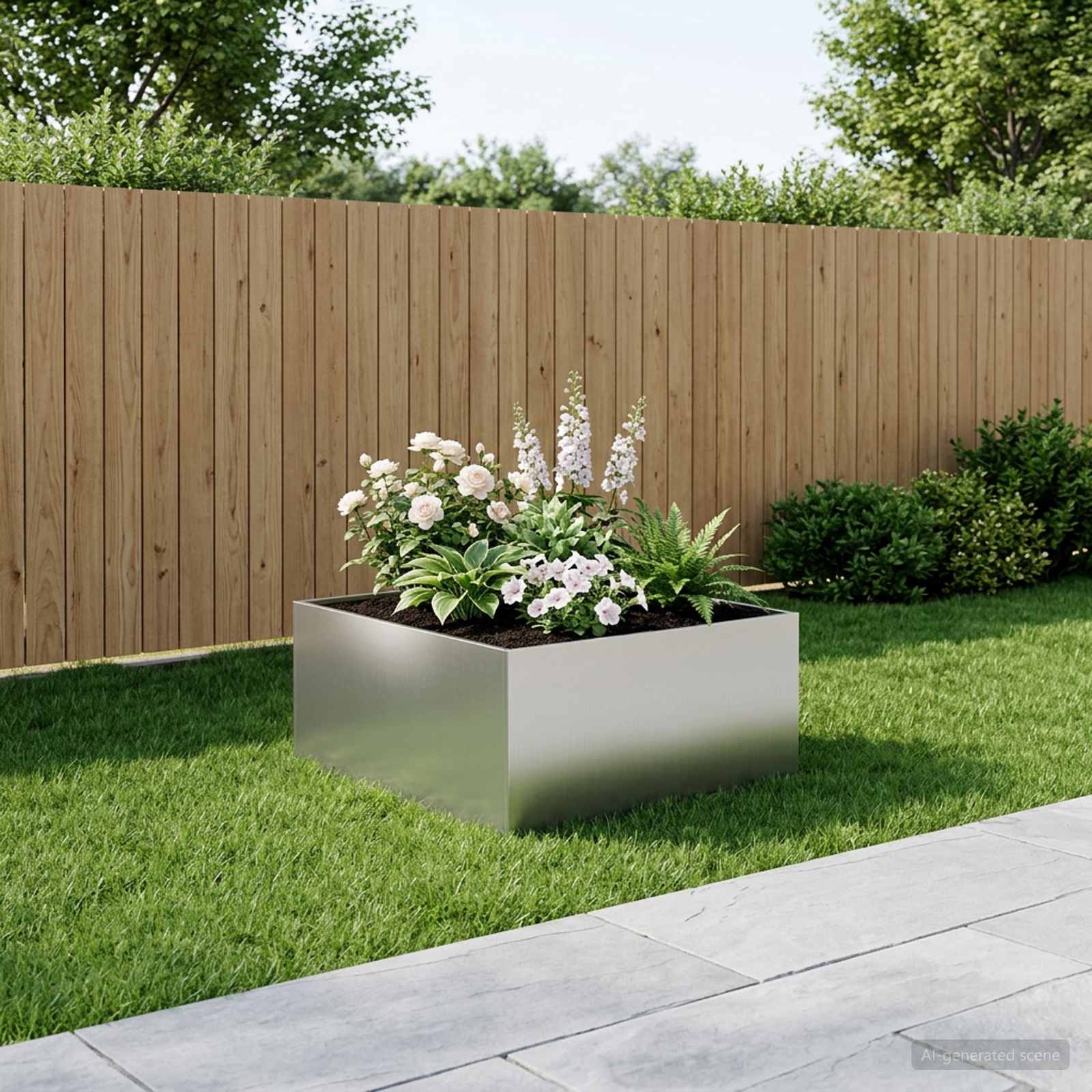 Vaso da giardino Argento 60 x 60 x 40 cm Acciaio zincato
