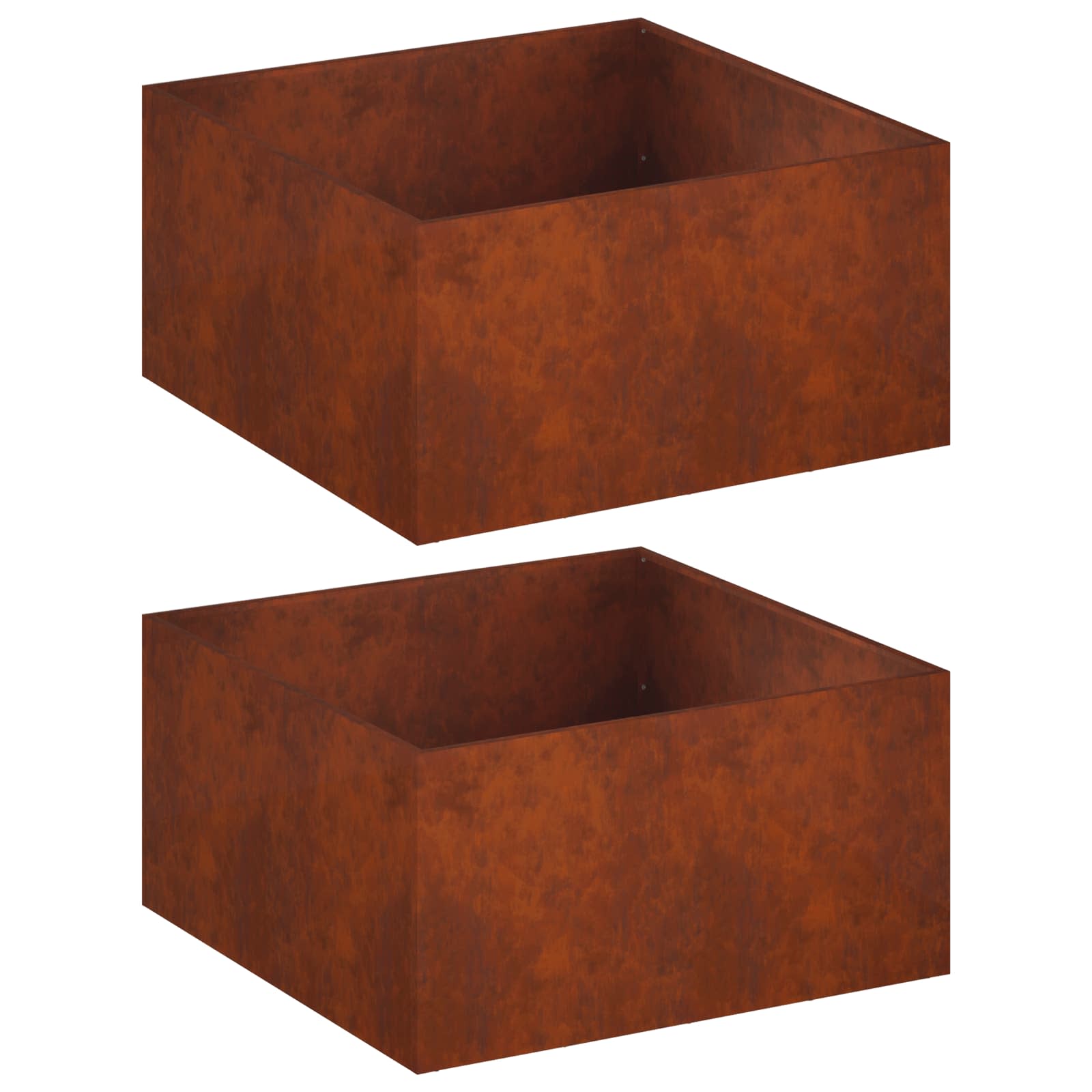 Vaso da giardino 2 pz Ruggine 60 x 60 x 40 cm Acciaio Corten