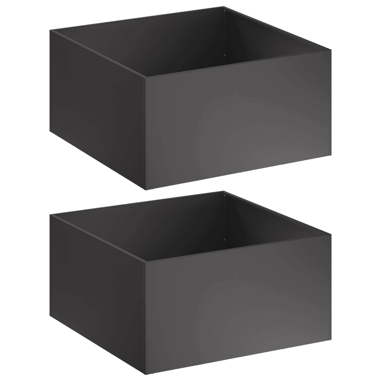 Vaso da giardino 2 pz Nero 80 x 80 x 40 cm