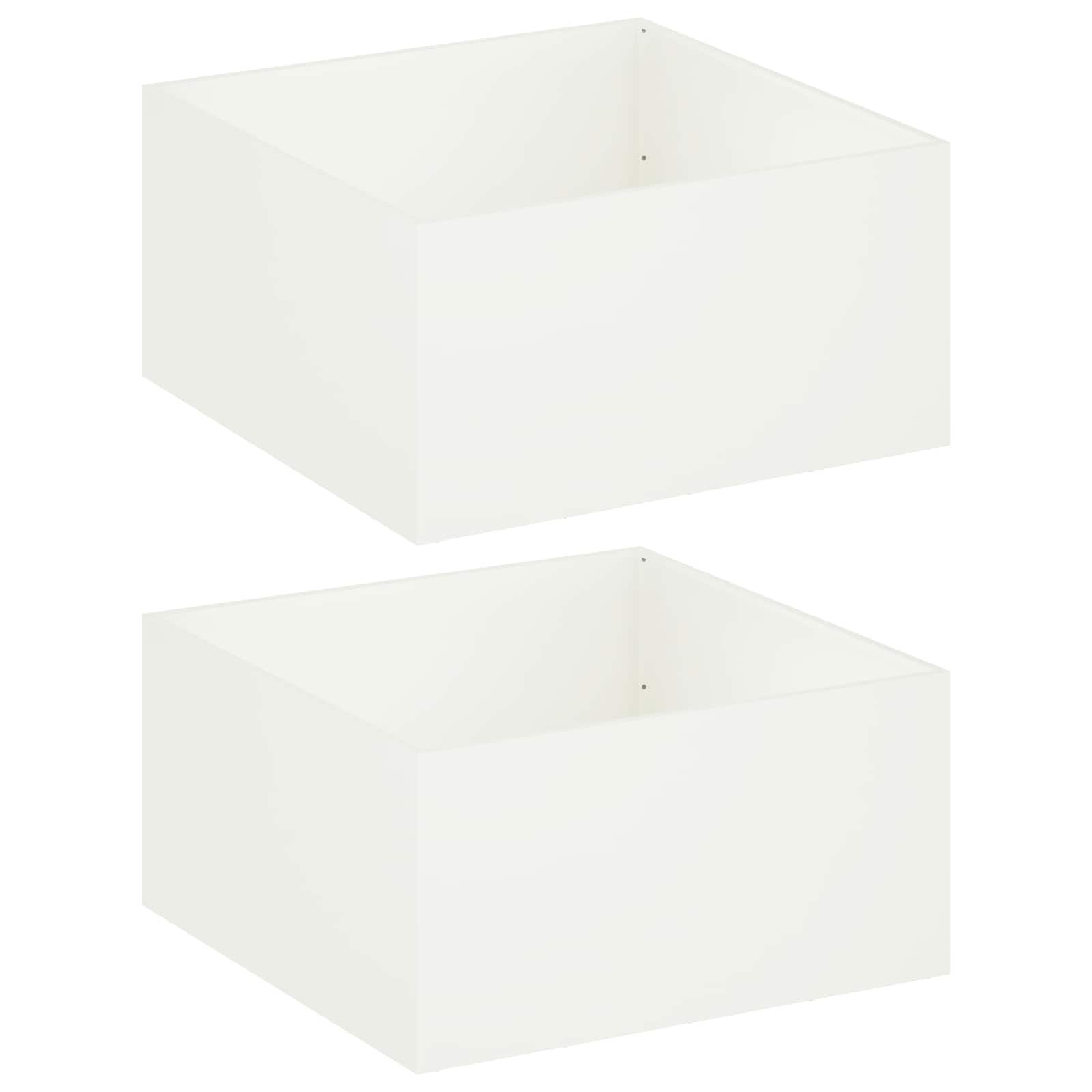 Vaso da giardino 2 pz Bianco 80 x 80 x 40 cm