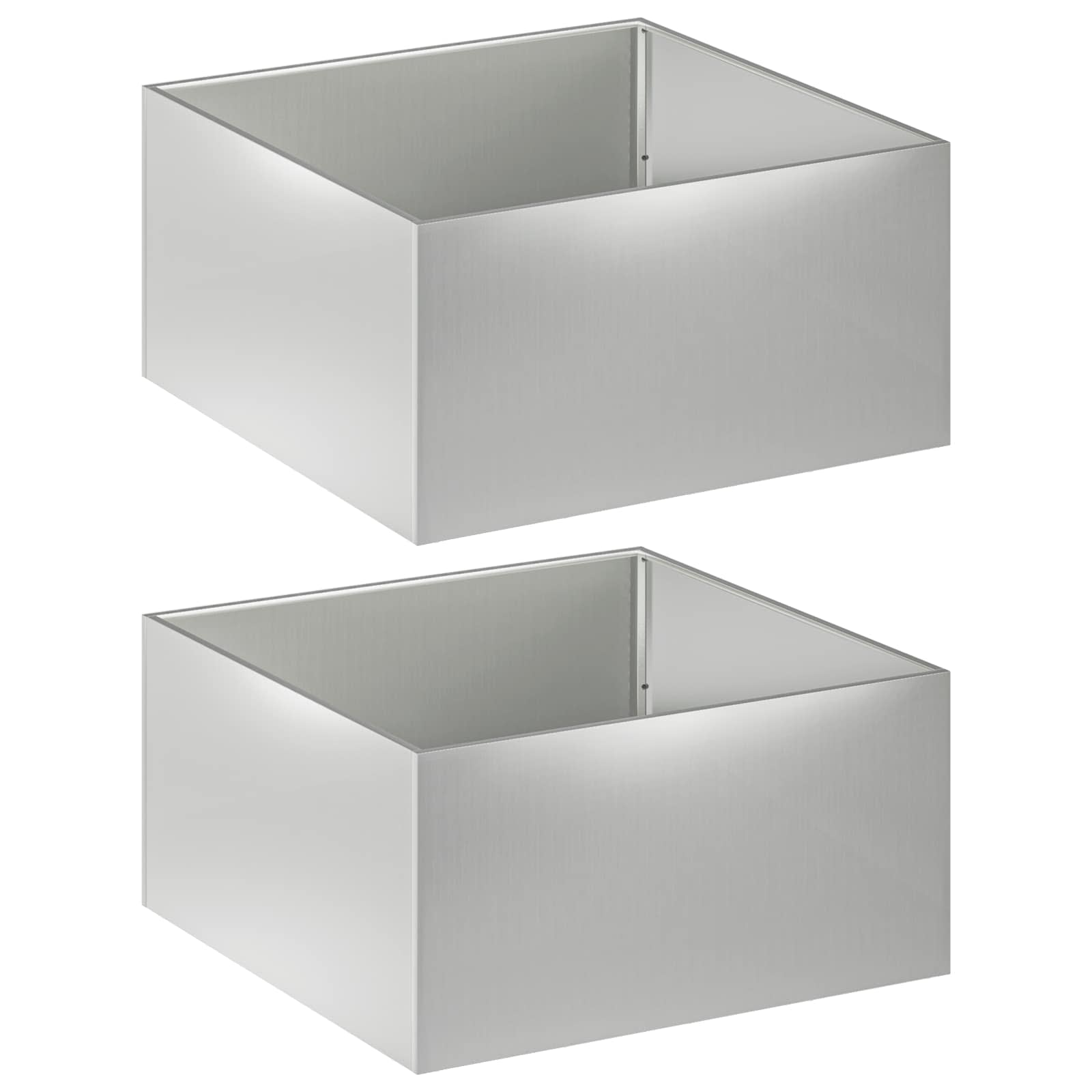 Vaso da giardino 2 pz Argento 100 x 100 x 40 cm Acciaio zincato