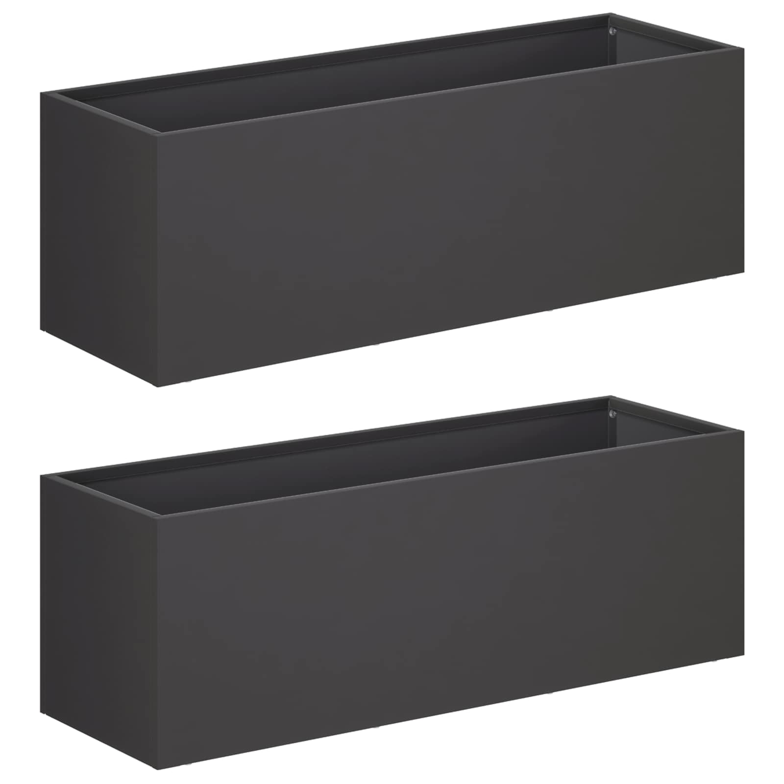 Vaso da giardino 2 pz Nero 40 x 20 x 20 cm