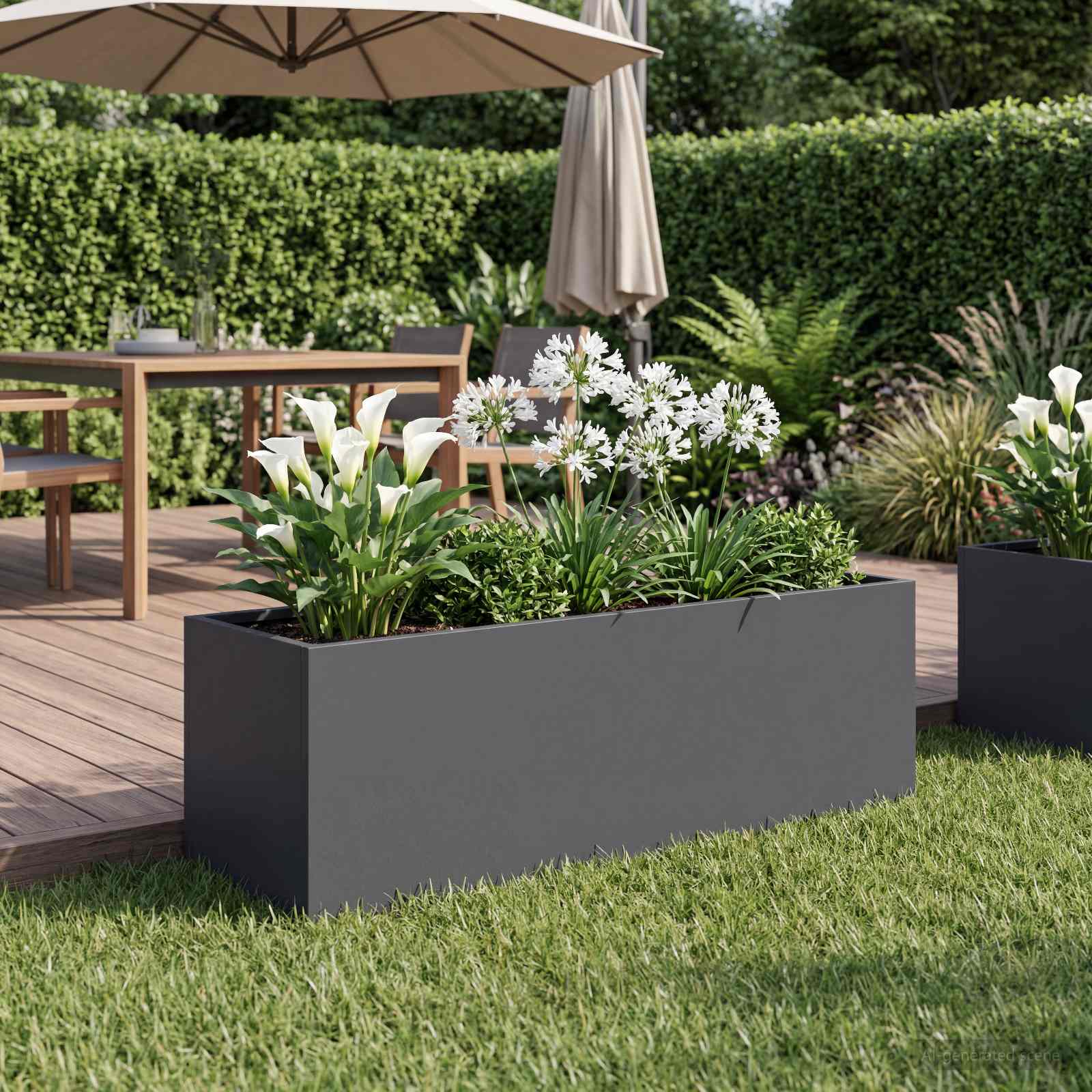 Vaso da giardino Antracite 40 x 20 x 20 cm