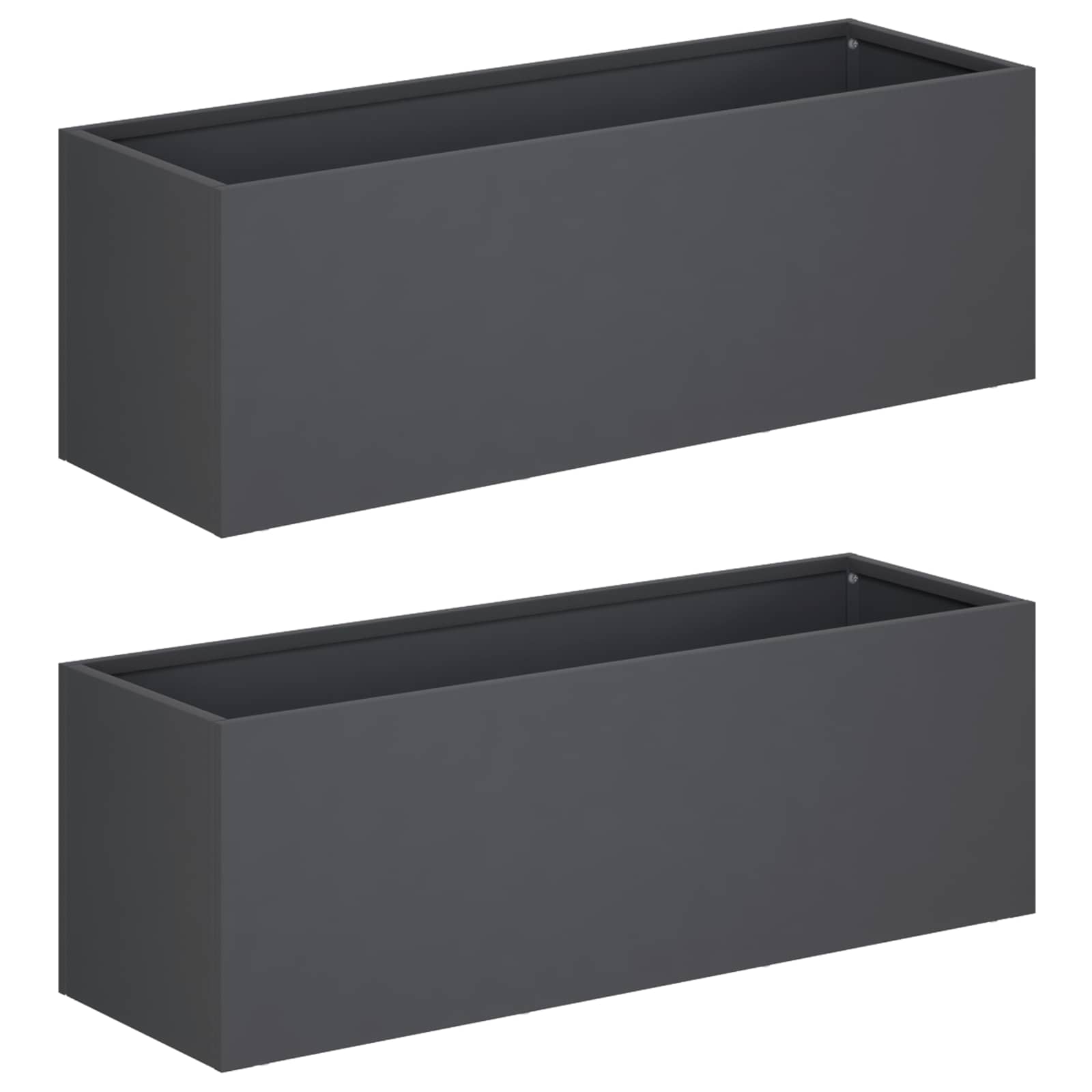 Vaso da giardino 2 pz Antracite 40 x 20 x 20 cm