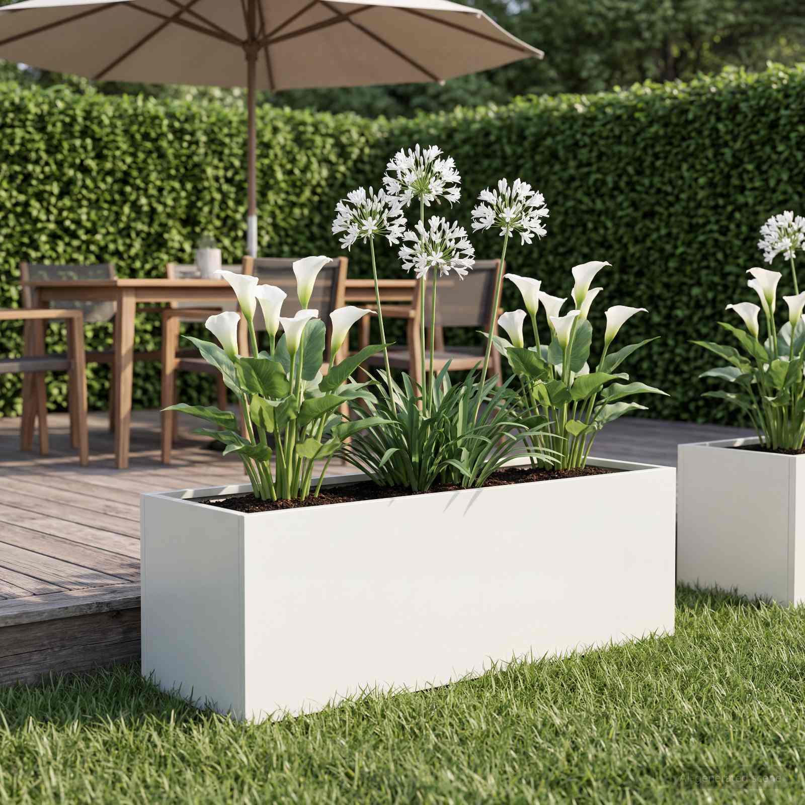 Vaso da giardino Bianco 60 x 20 x 20 cm
