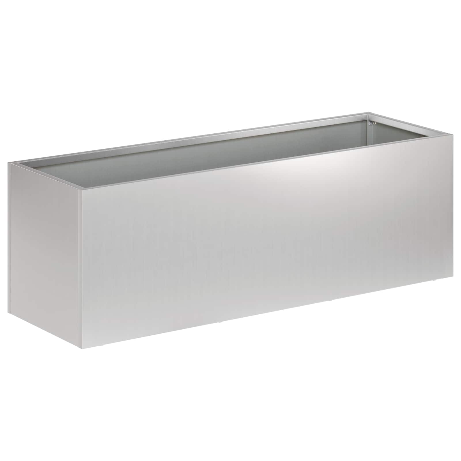 Vaso da giardino 2 pz Argento 60 x 20 x 20 cm Acciaio zincato