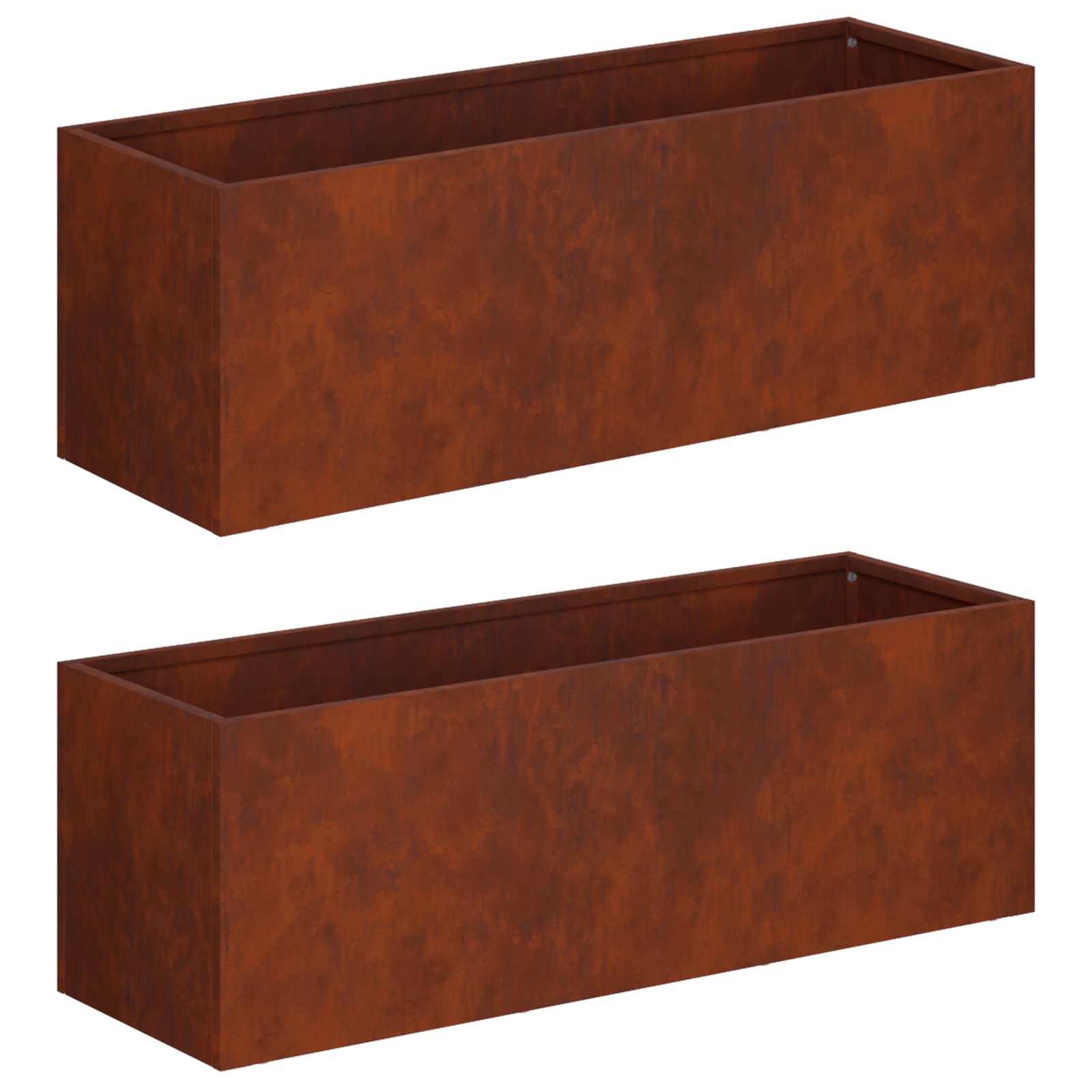 Vaso da giardino 2 pz Ruggine 60 x 20 x 20 cm Acciaio Corten