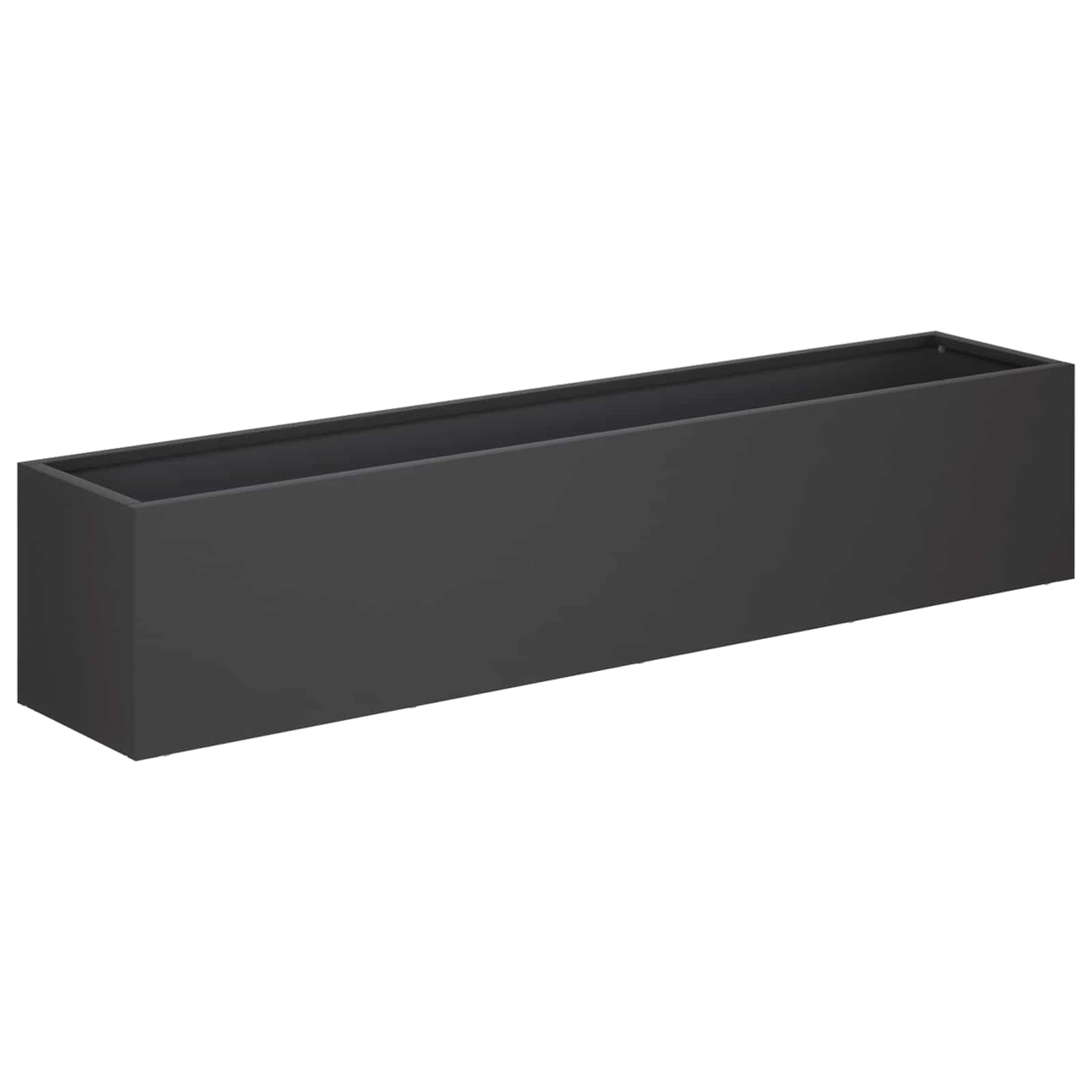 Vaso da giardino Nero 80 x 20 x 20 cm Acciaio laminato a freddo