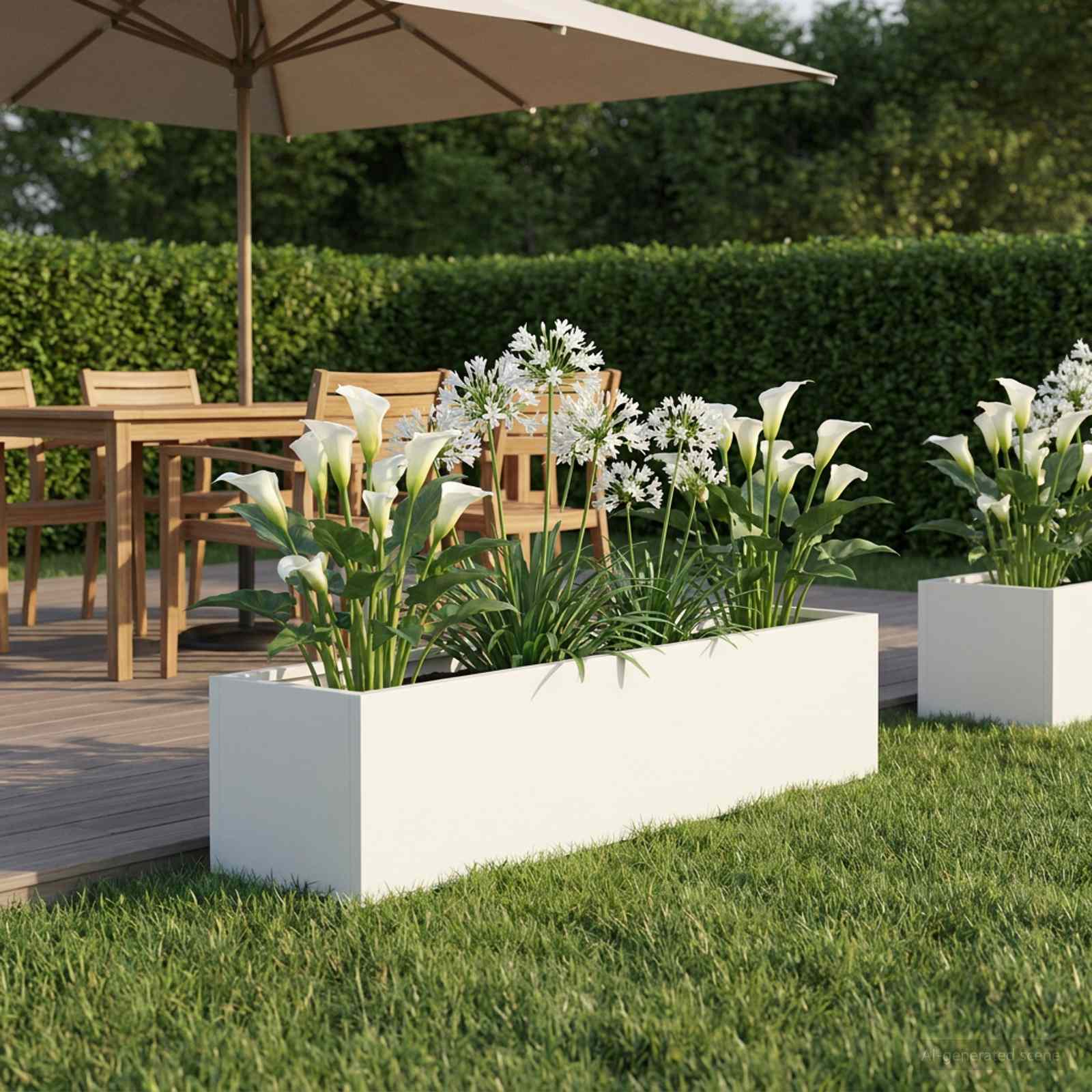 Vaso da giardino Bianco 80 x 20 x 20 cm