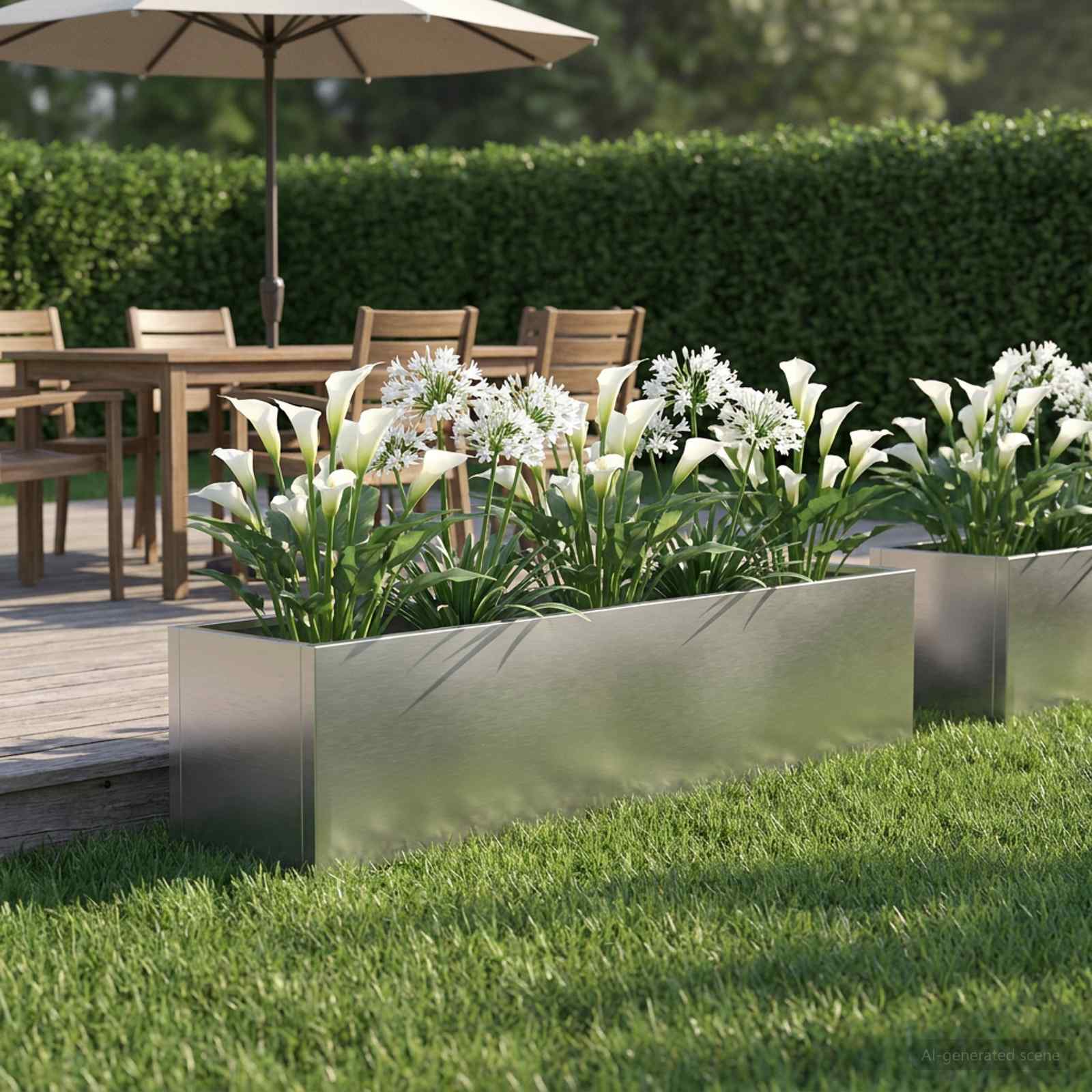 Vaso da giardino Argento 80 x 20 x 20 cm Acciaio Inox