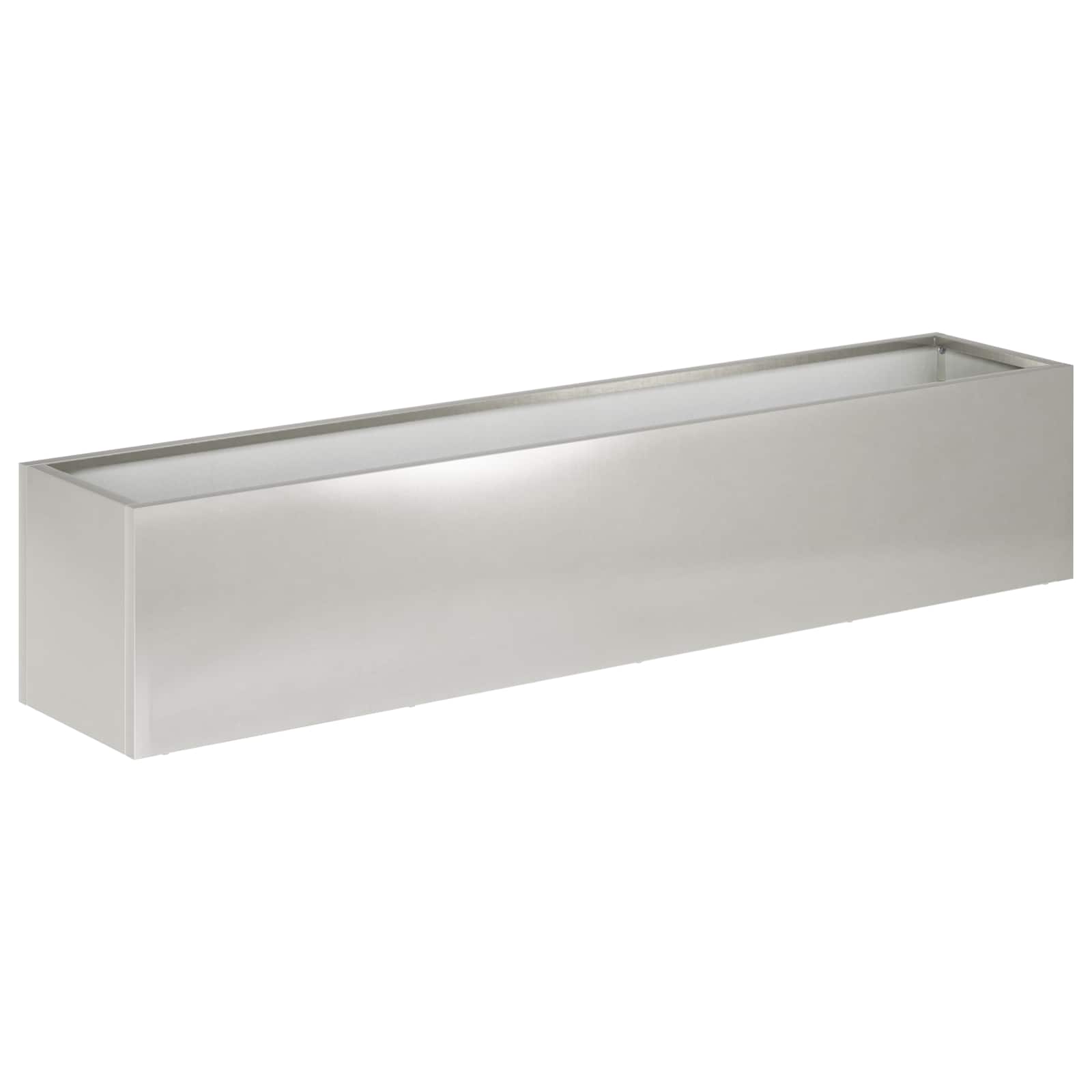 Vaso da giardino 2 pz Argento 80 x 20 x 20 cm Acciaio Inox
