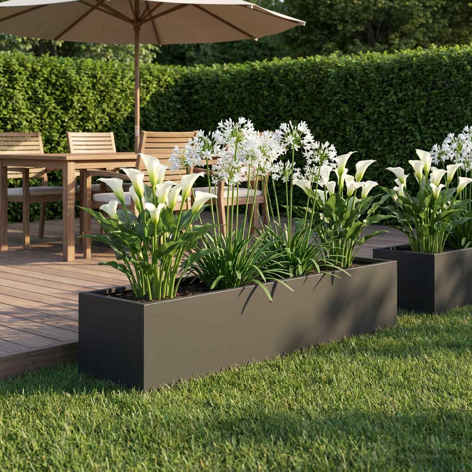 Vaso da giardino Nero 100 x 20 x 20 cm