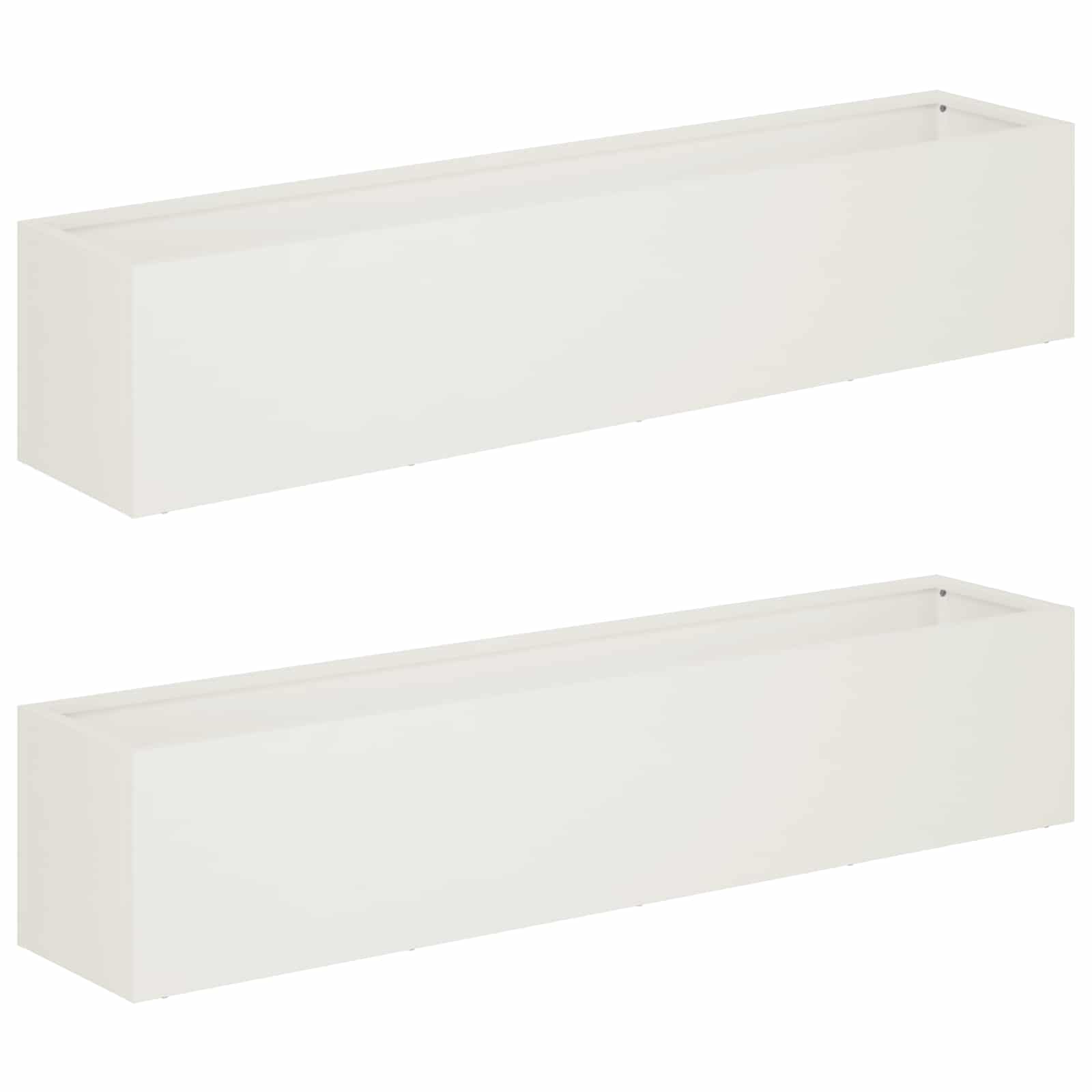 Vaso da giardino 2 pz Bianco 100 x 20 x 20 cm