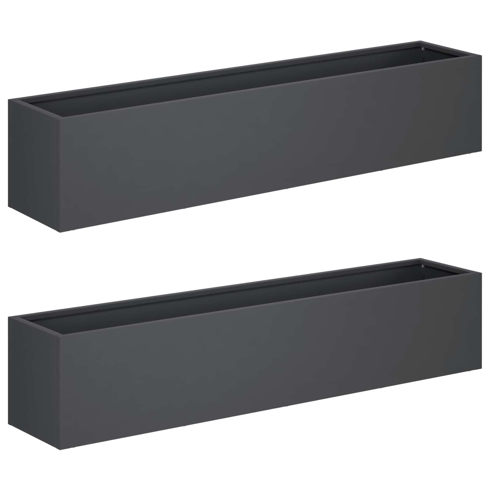 Vaso da giardino 2 pz Antracite 100 x 20 x 20 cm