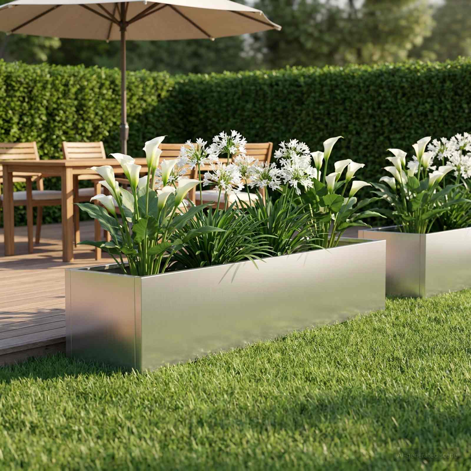 Vaso da giardino Argento 100 x 20 x 20 cm Acciaio zincato