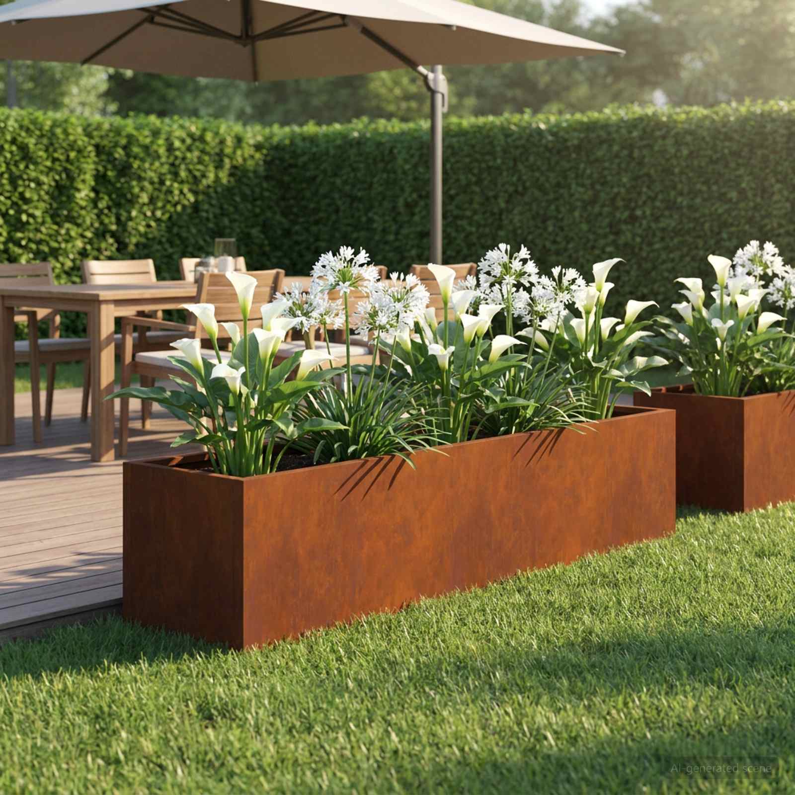 Vaso da giardino Ruggine 100 x 20 x 20 cm Acciaio Corten