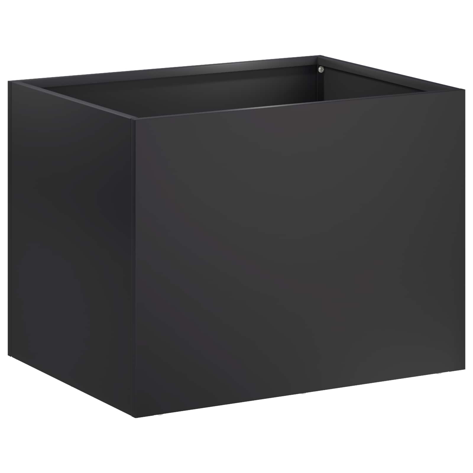 Vaso da giardino Nero 40 x 30 x 30 cm Acciaio laminato a freddo