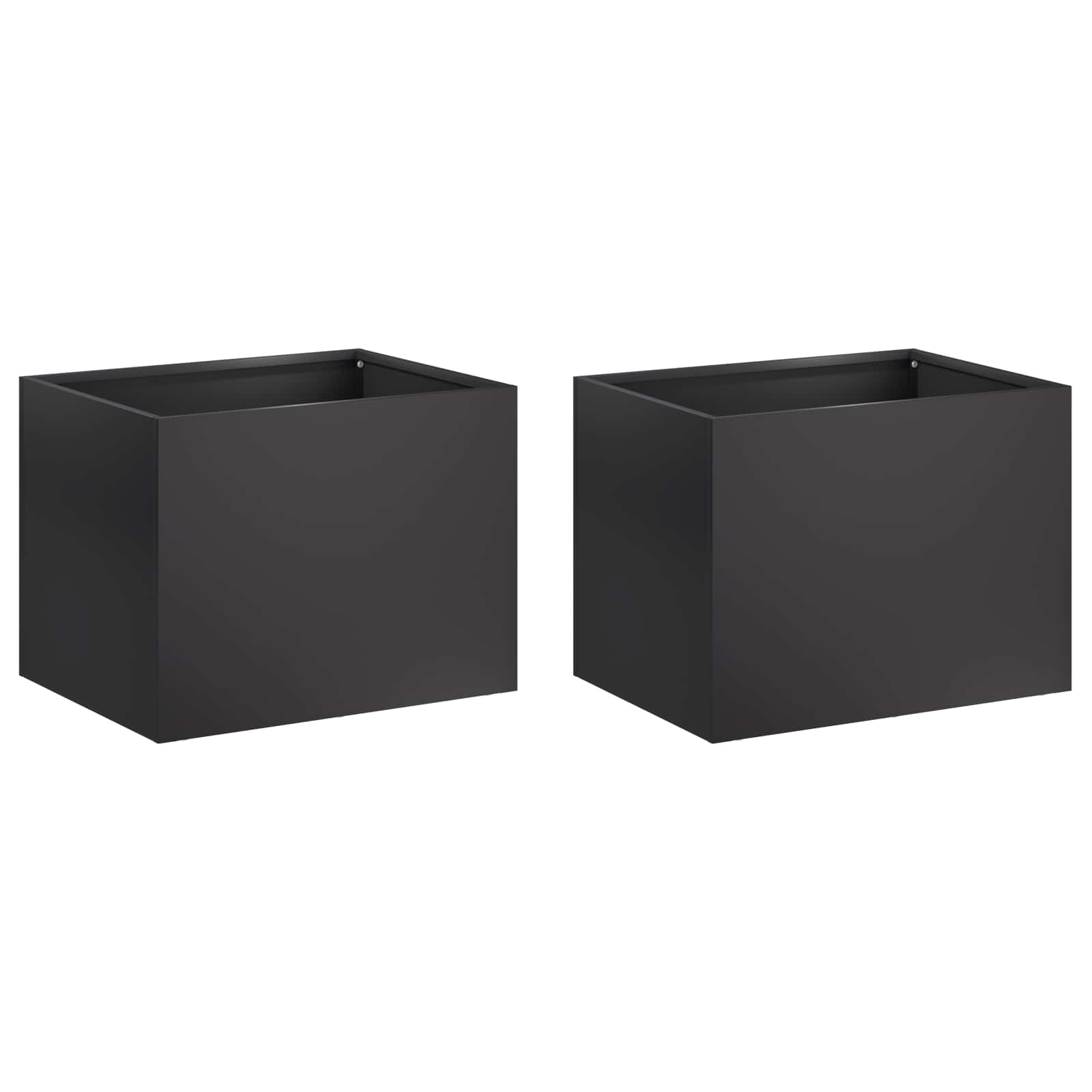 Vaso da giardino 2 pz Nero 40 x 30 x 30 cm
