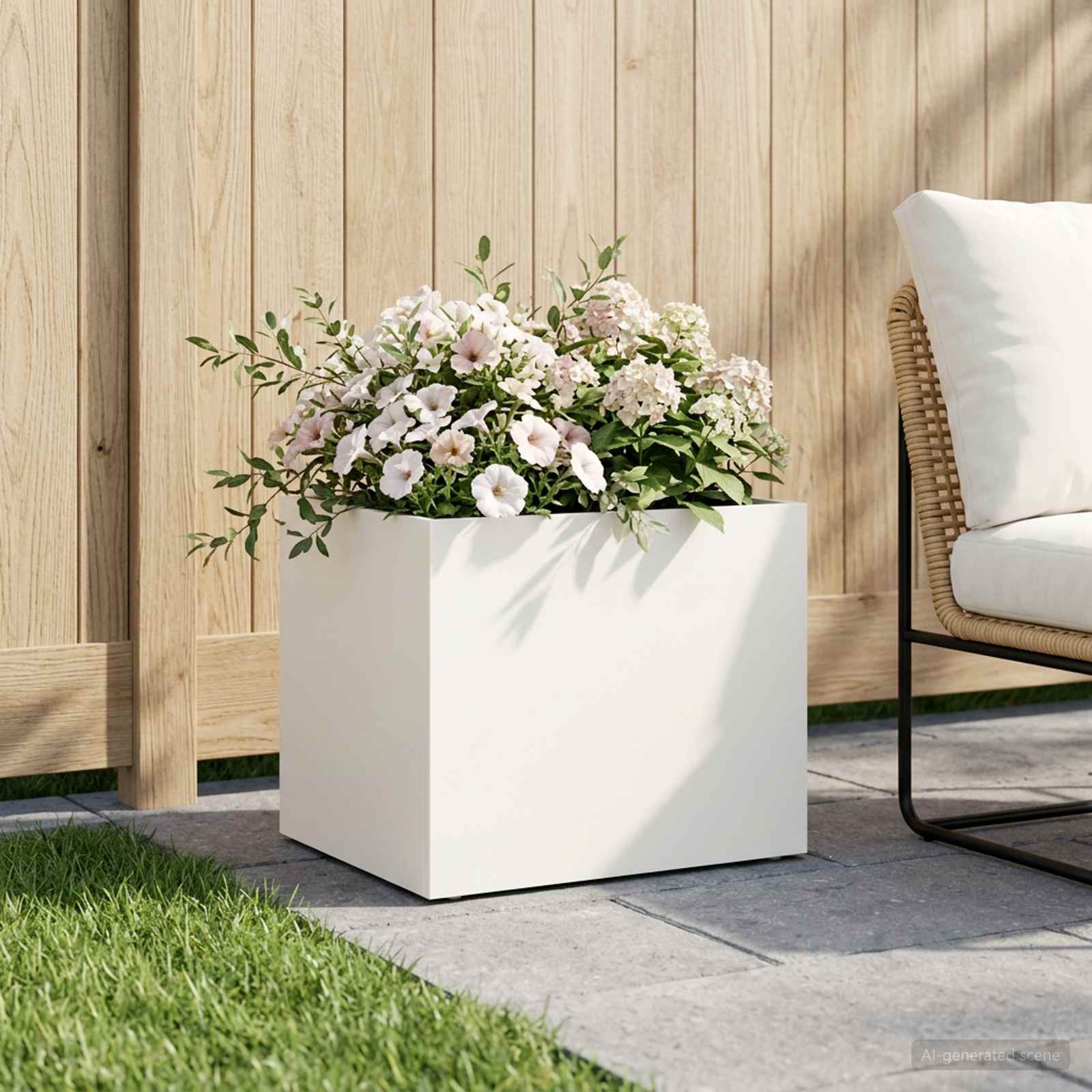 Vaso da giardino Bianco 40 x 30 x 30 cm