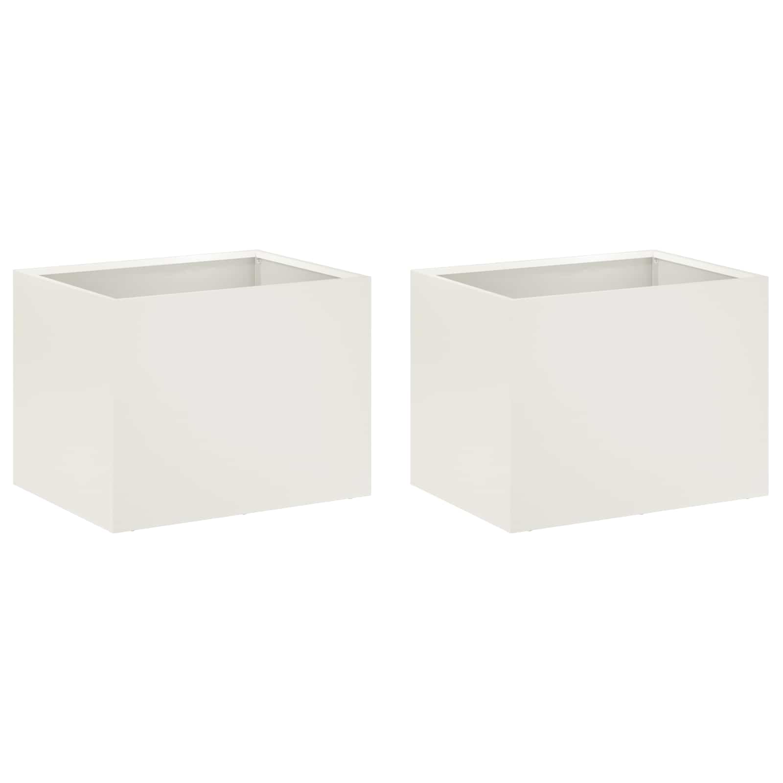 Vaso da giardino 2 pz Bianco 40 x 30 x 30 cm