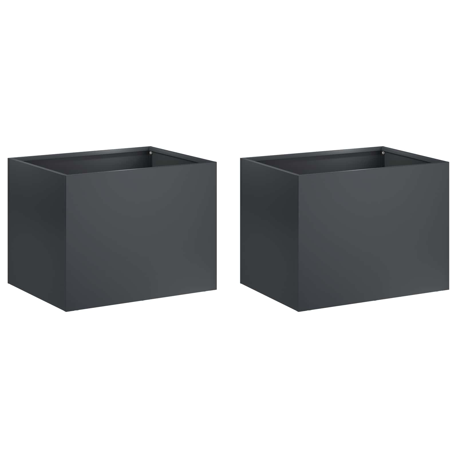 Vaso da giardino 2 pz Antracite 40 x 30 x 30 cm