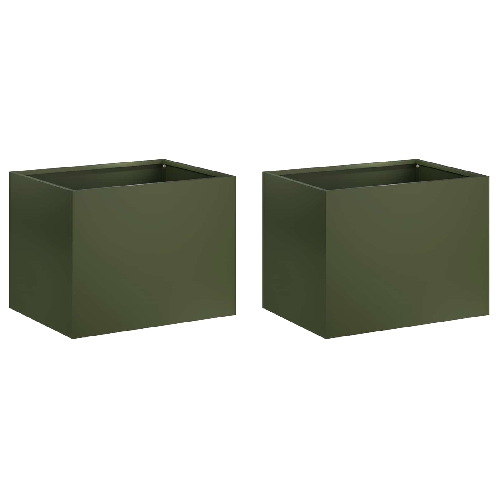 Vaso da giardino 2 pz Verde Oliva 40 x 30 x 30 cm