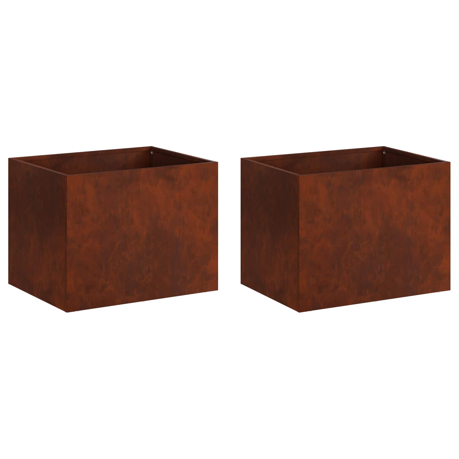 Vaso da giardino 2 pz Ruggine 40 x 30 x 30 cm Acciaio Corten