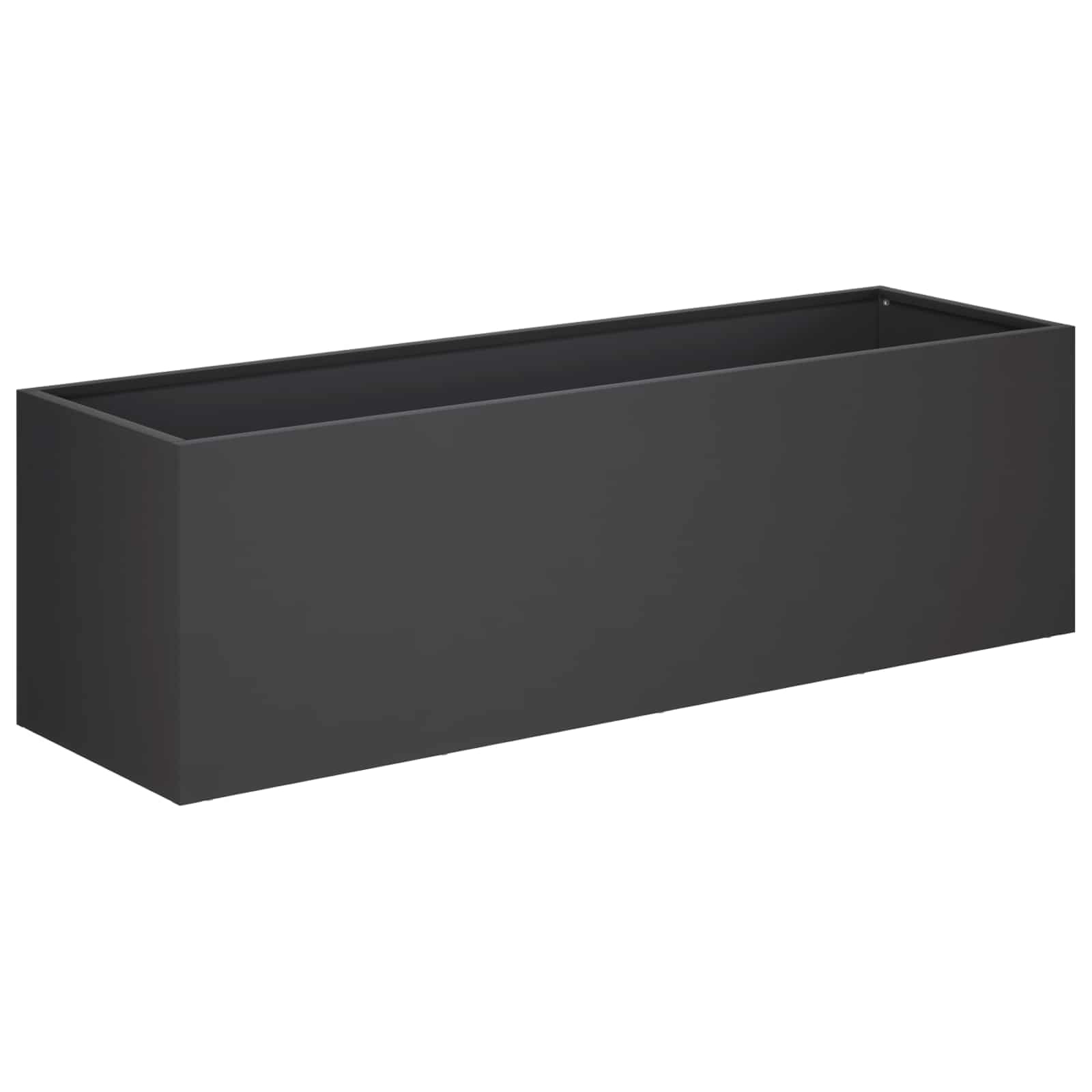 Vaso da giardino Nero 80 x 30 x 30 cm Acciaio laminato a freddo
