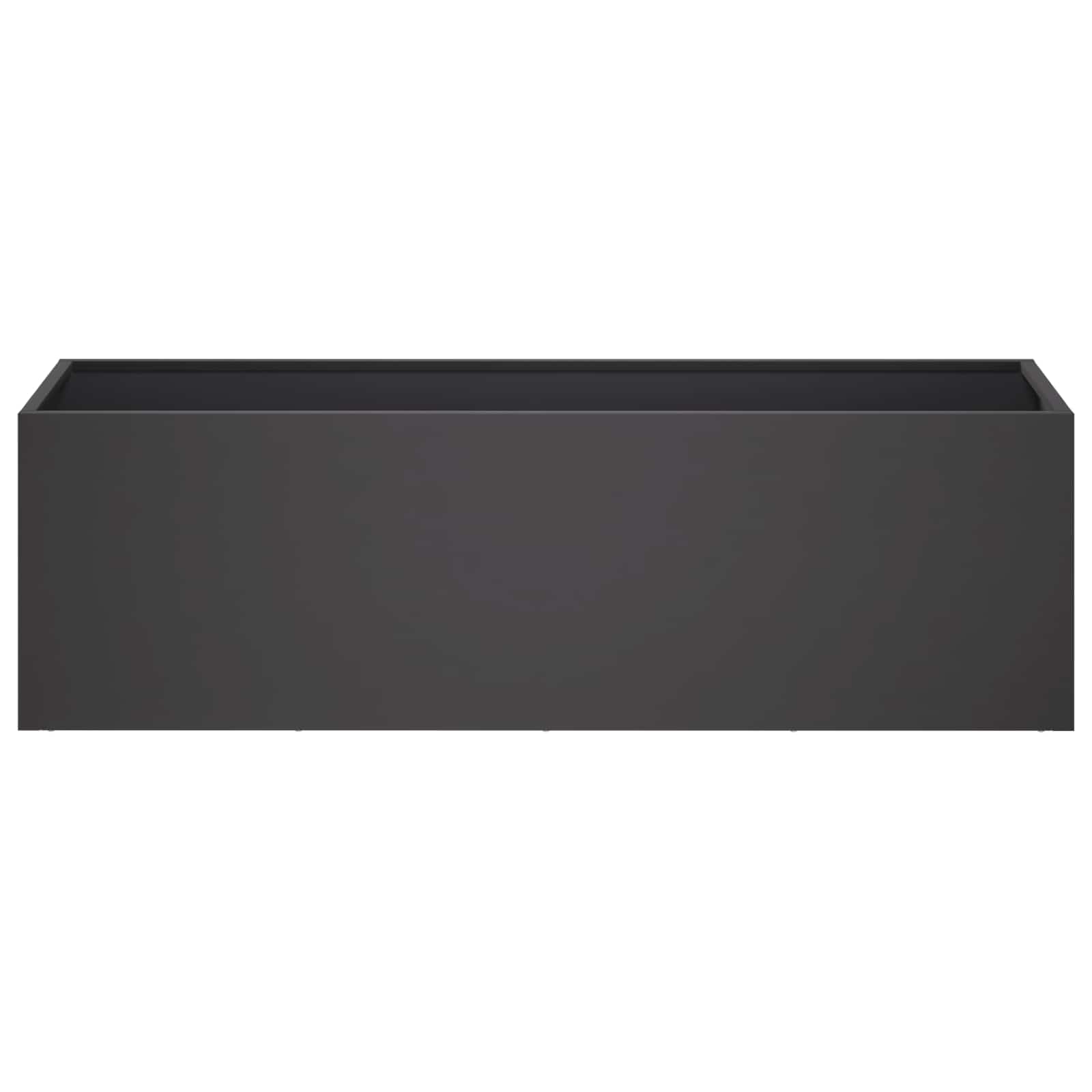 Vaso da giardino Nero 80 x 30 x 30 cm Acciaio laminato a freddo