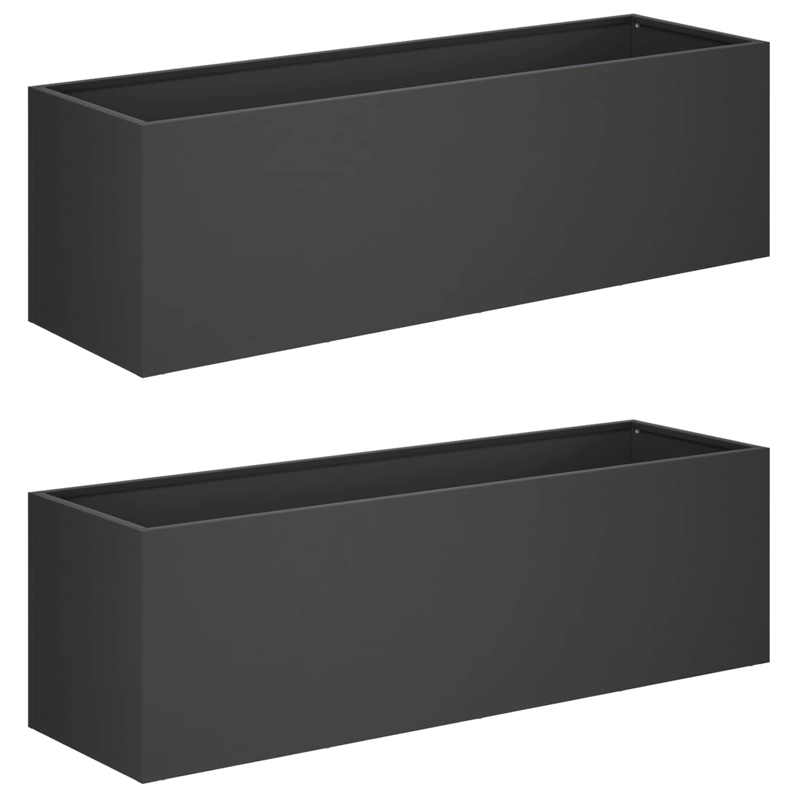 Vaso da giardino 2 pz Nero 80 x 30 x 30 cm
