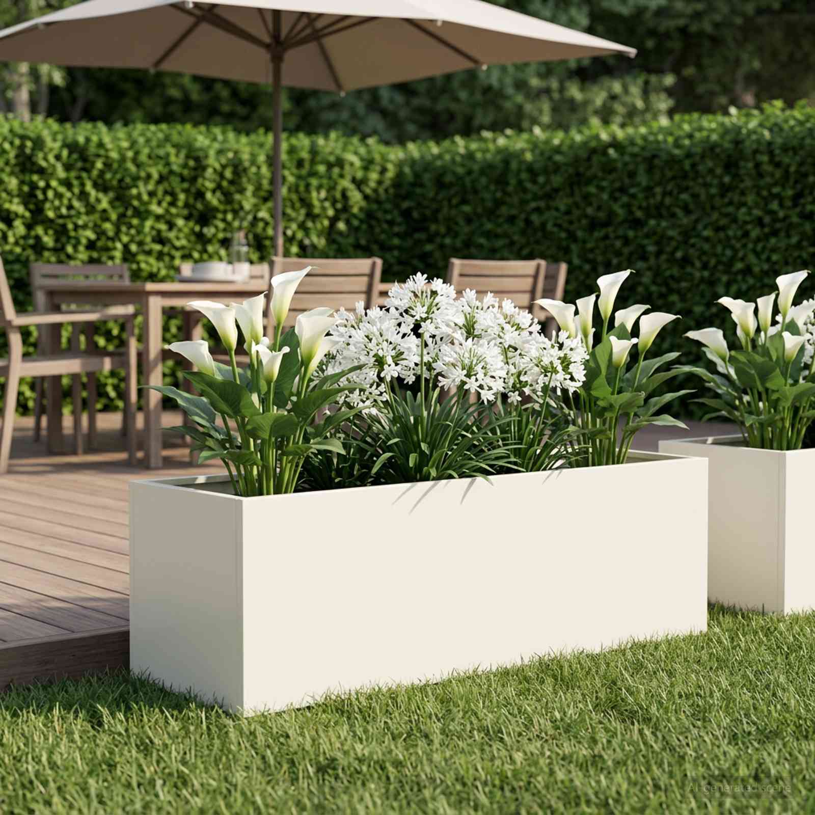 Vaso da giardino Bianco 80 x 30 x 30 cm