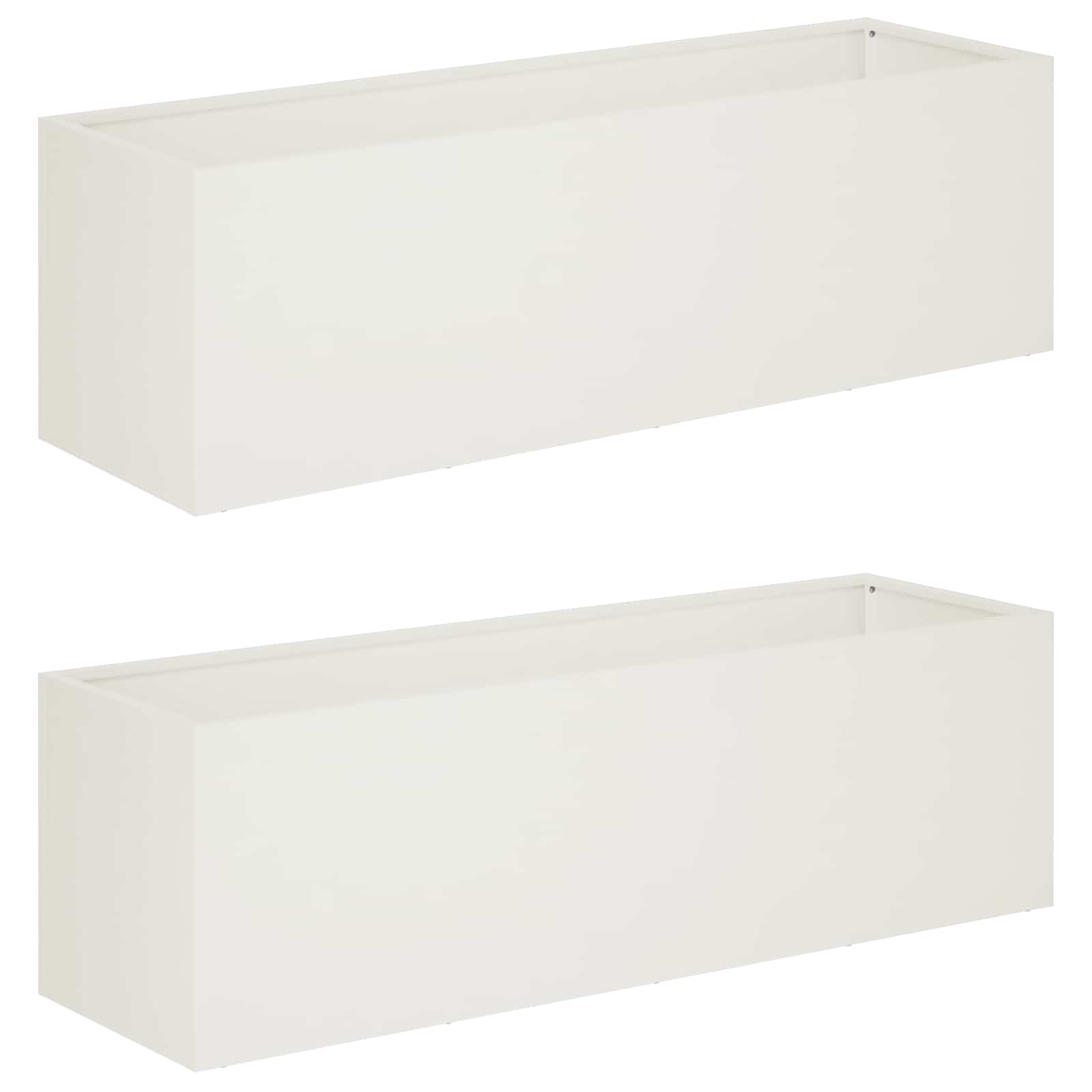 Vaso da giardino 2 pz Bianco 80 x 30 x 30 cm