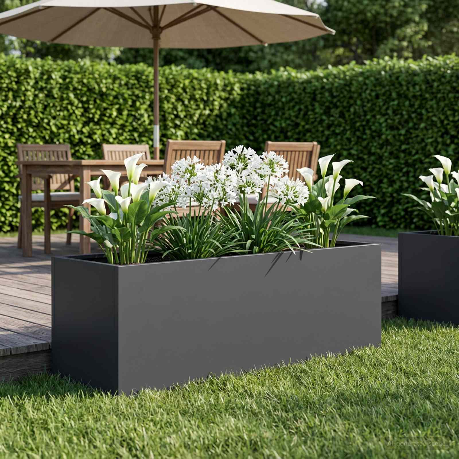 Vaso da giardino Antracite 80 x 30 x 30 cm