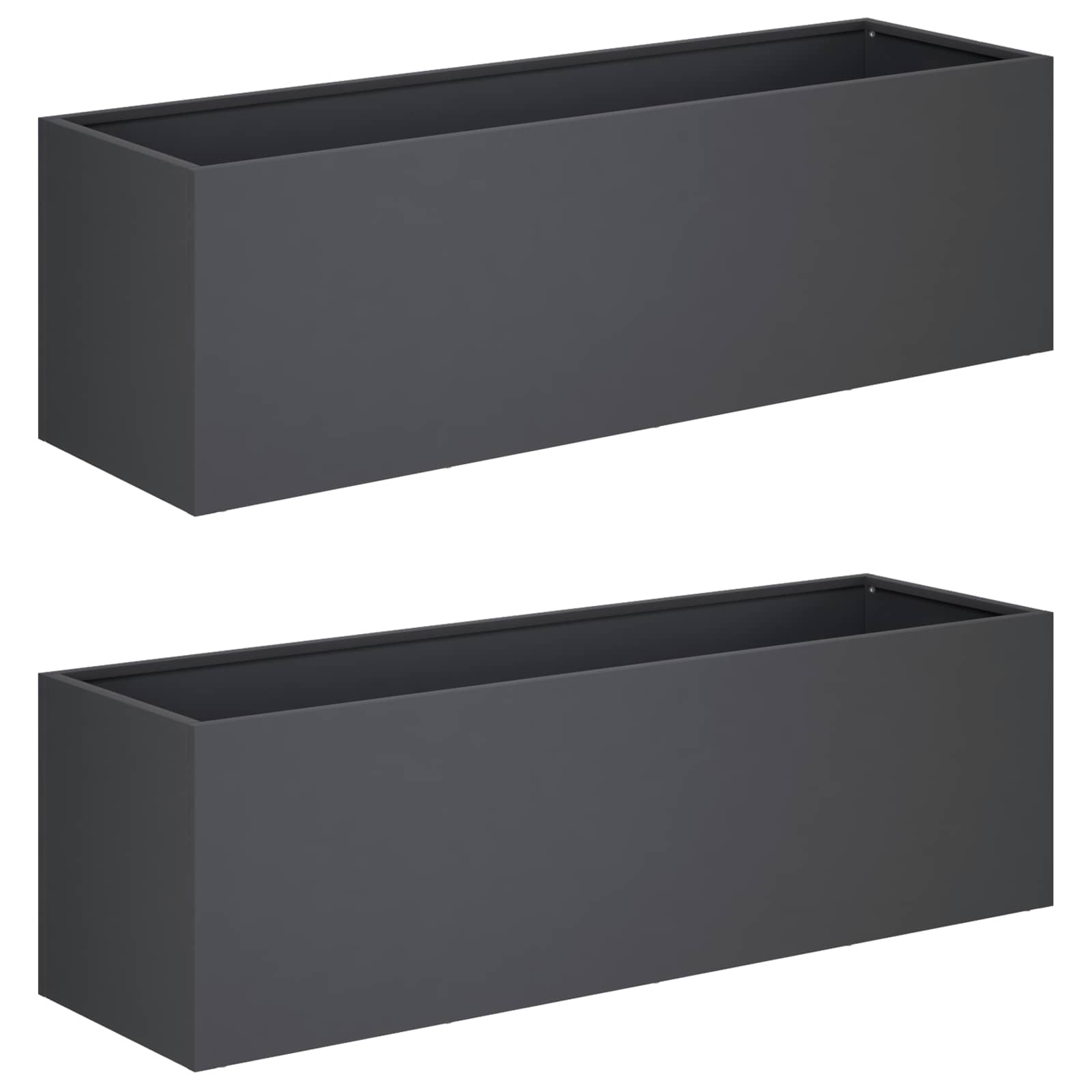 Vaso da giardino 2 pz Antracite 80 x 30 x 30 cm