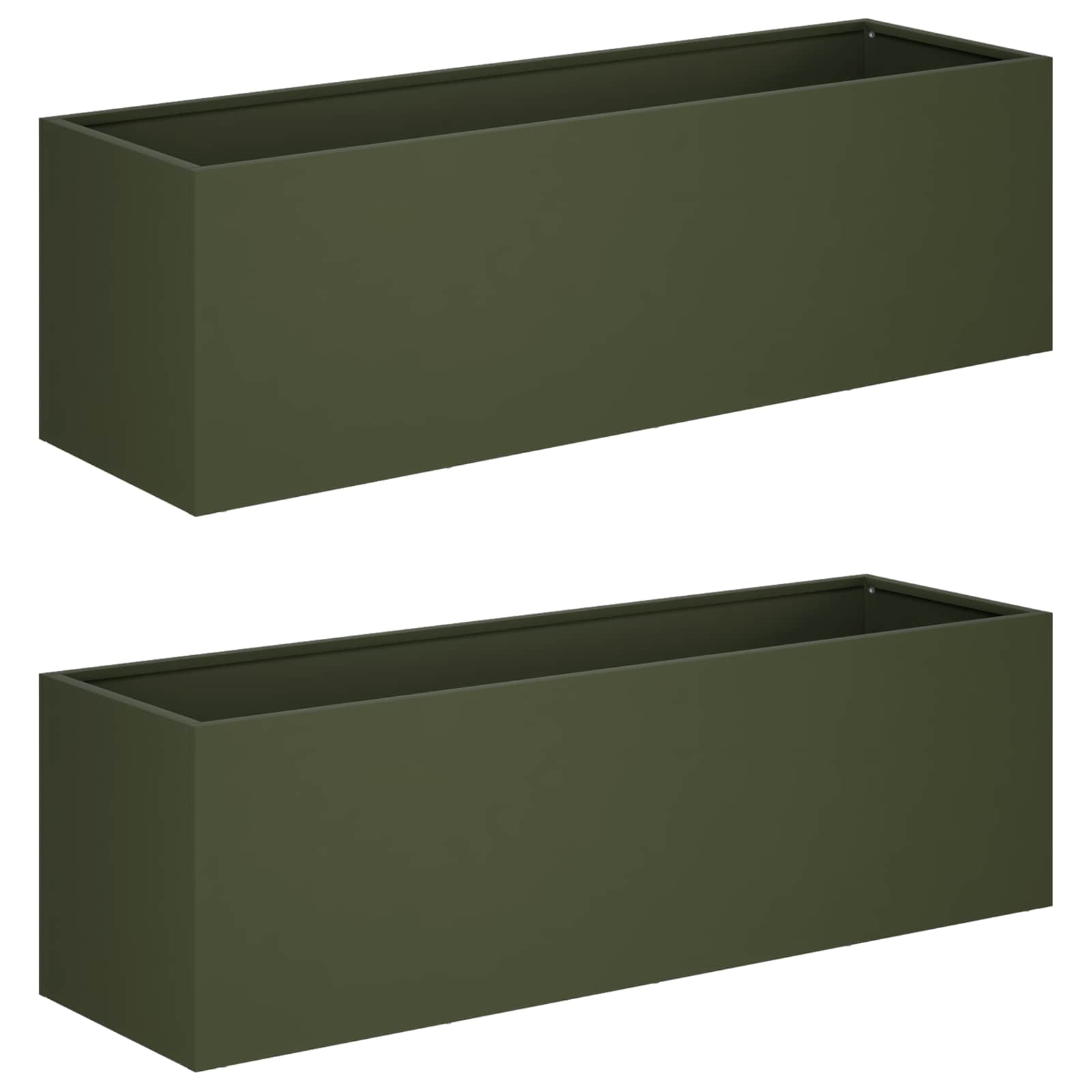 Vaso da giardino 2 pz Verde Oliva 80 x 30 x 30 cm