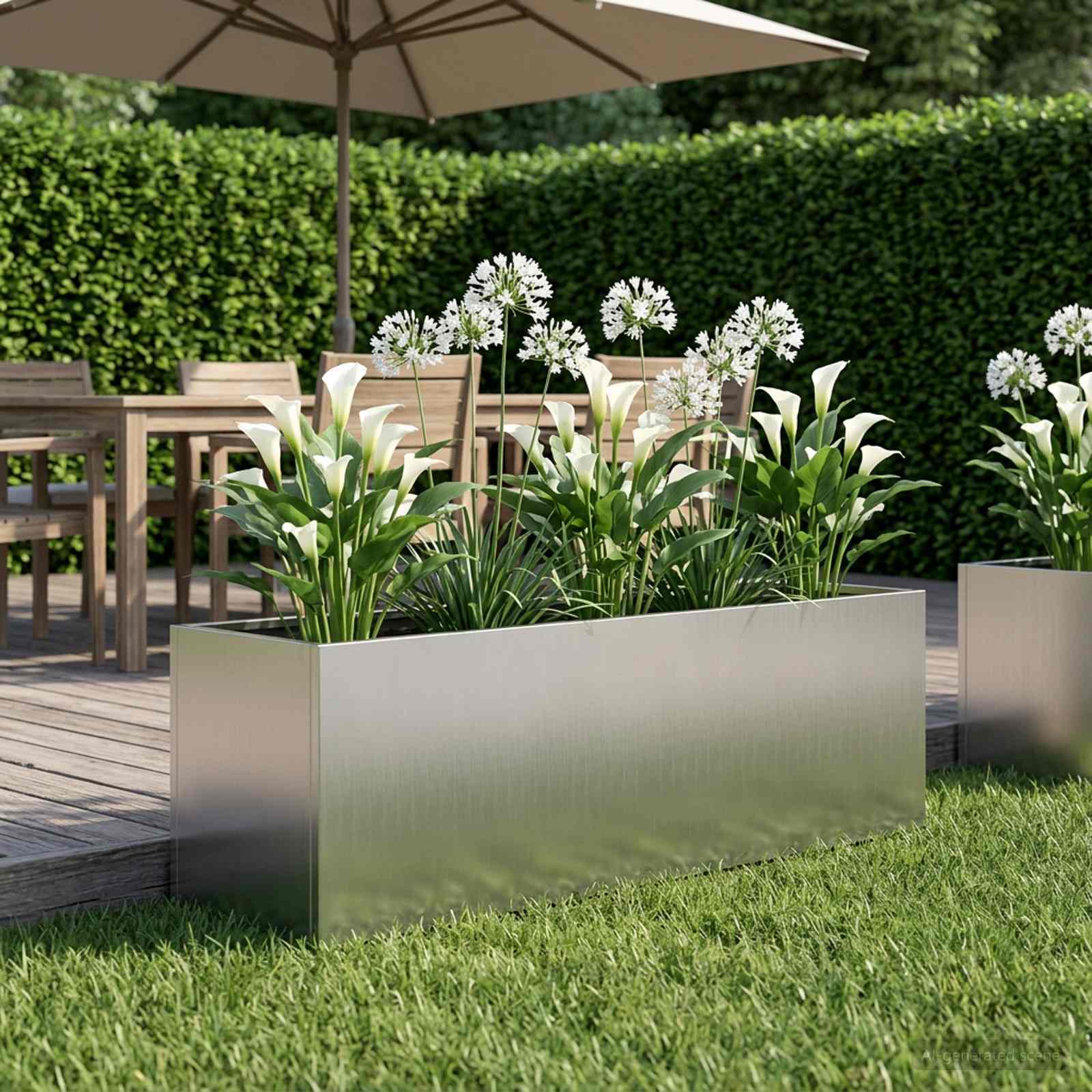 Vaso da giardino Argento 80 x 30 x 30 cm Acciaio zincato