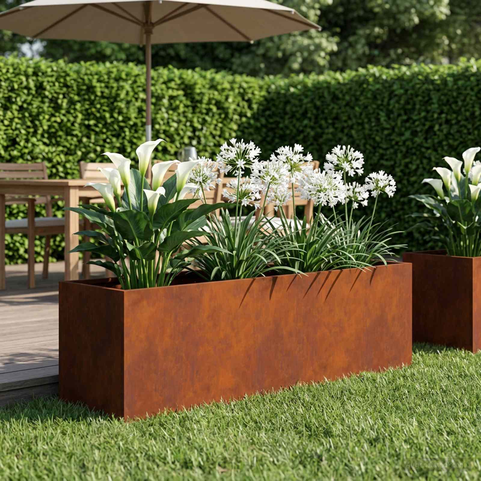 Vaso da giardino Ruggine 80 x 30 x 30 cm Acciaio Corten