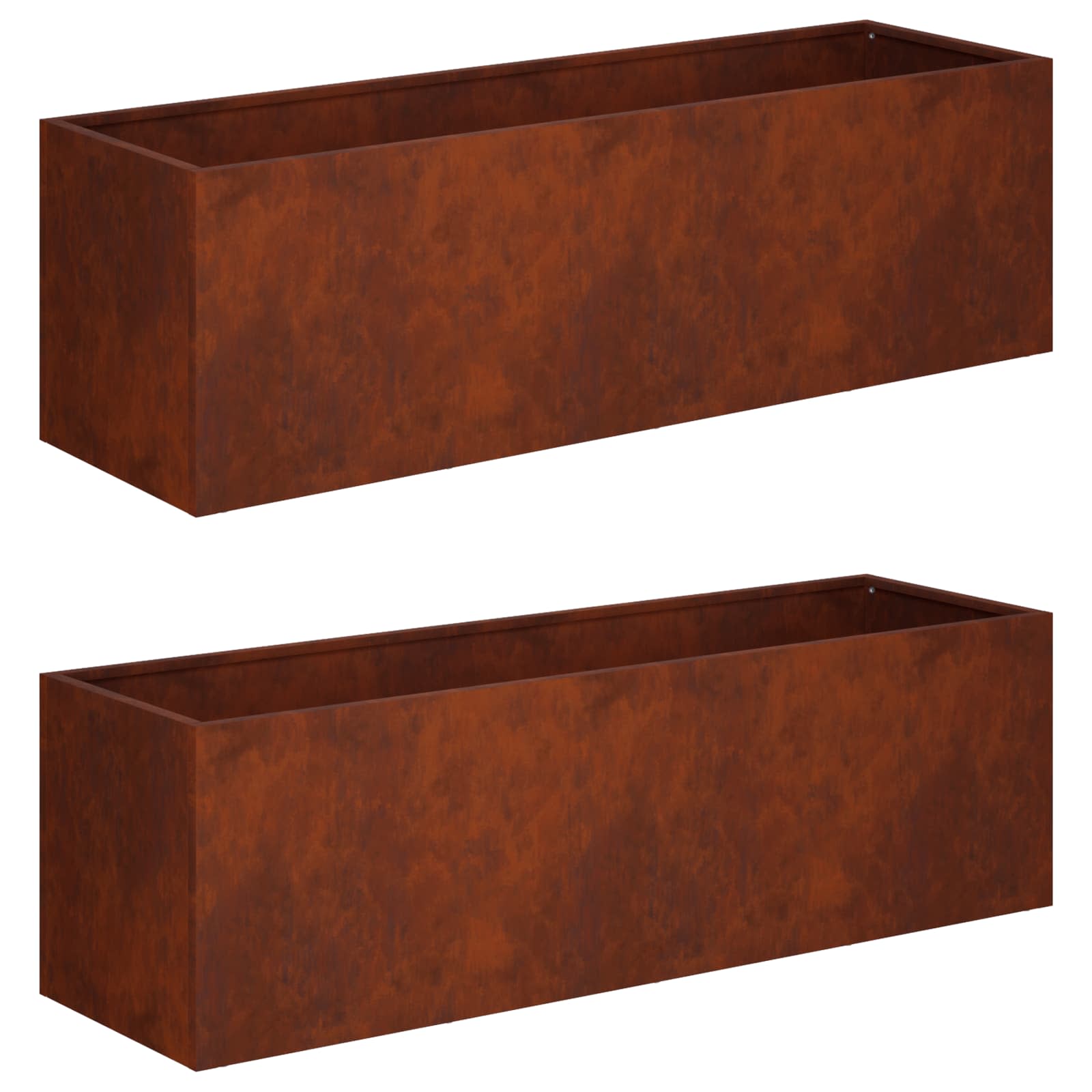 Vaso da giardino 2 pz Ruggine 80 x 30 x 30 cm Acciaio Corten