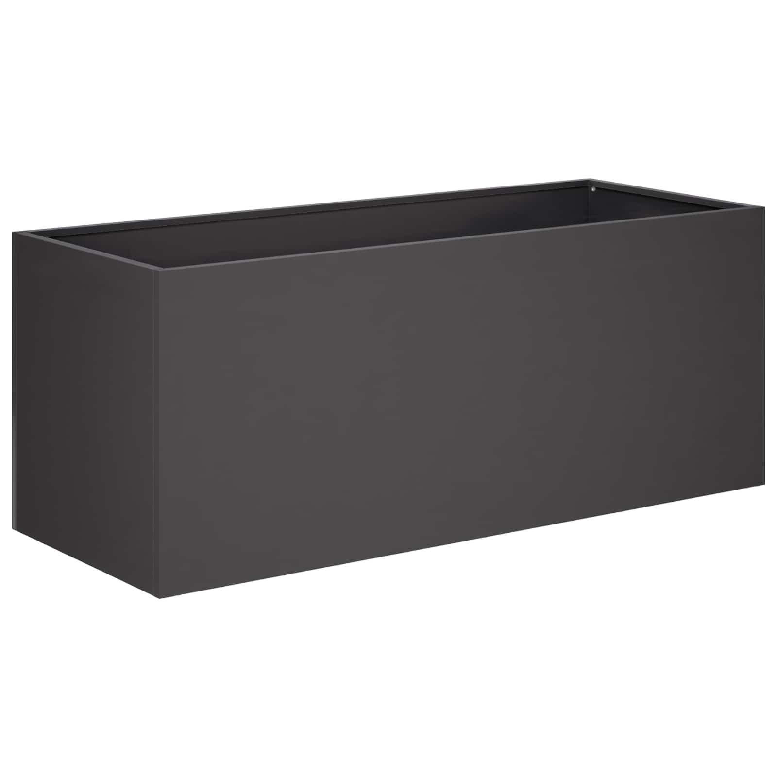 Vaso da giardino Nero 80 x 40 x 40 cm Acciaio laminato a freddo