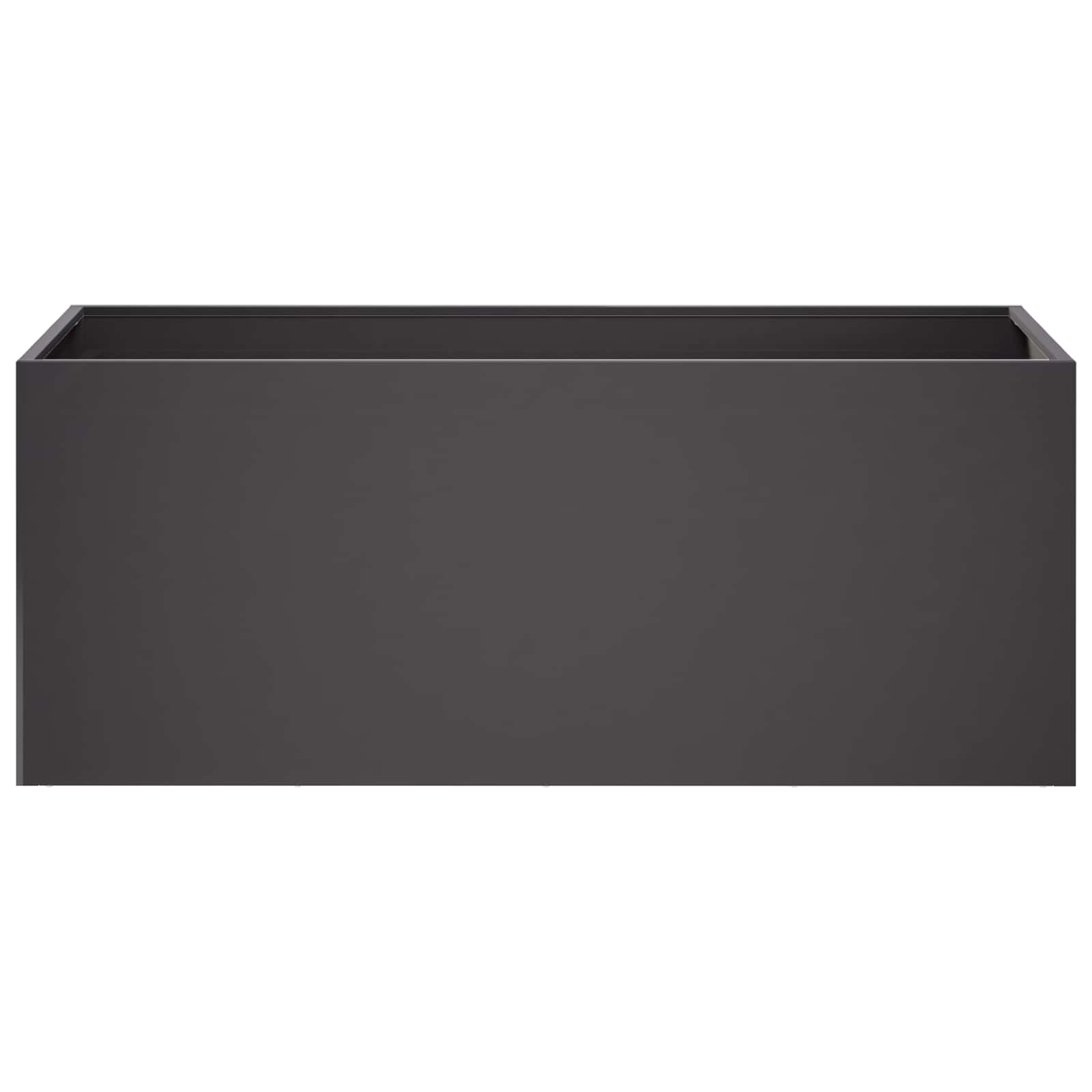 Vaso da giardino Nero 80 x 40 x 40 cm Acciaio laminato a freddo