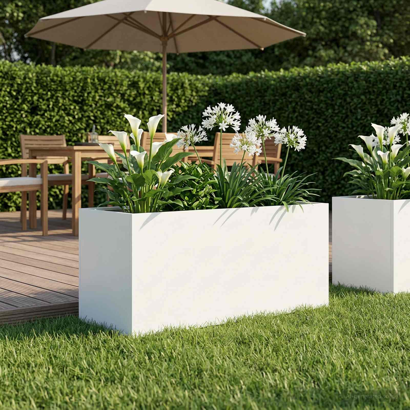 Vaso da giardino Bianco 80 x 40 x 40 cm